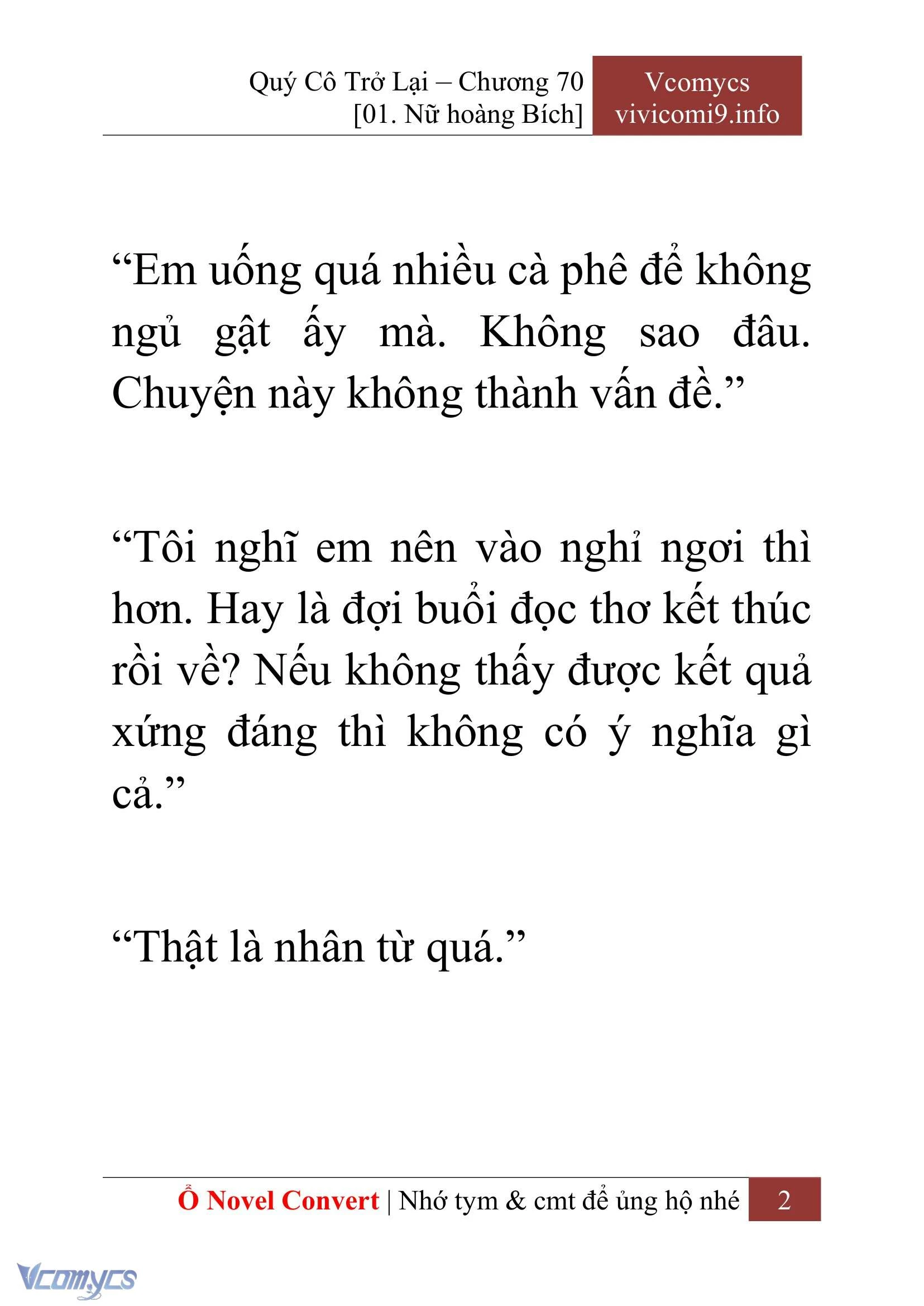 [Novel] Quý Cô Trở Lại Chapter  70 - 4