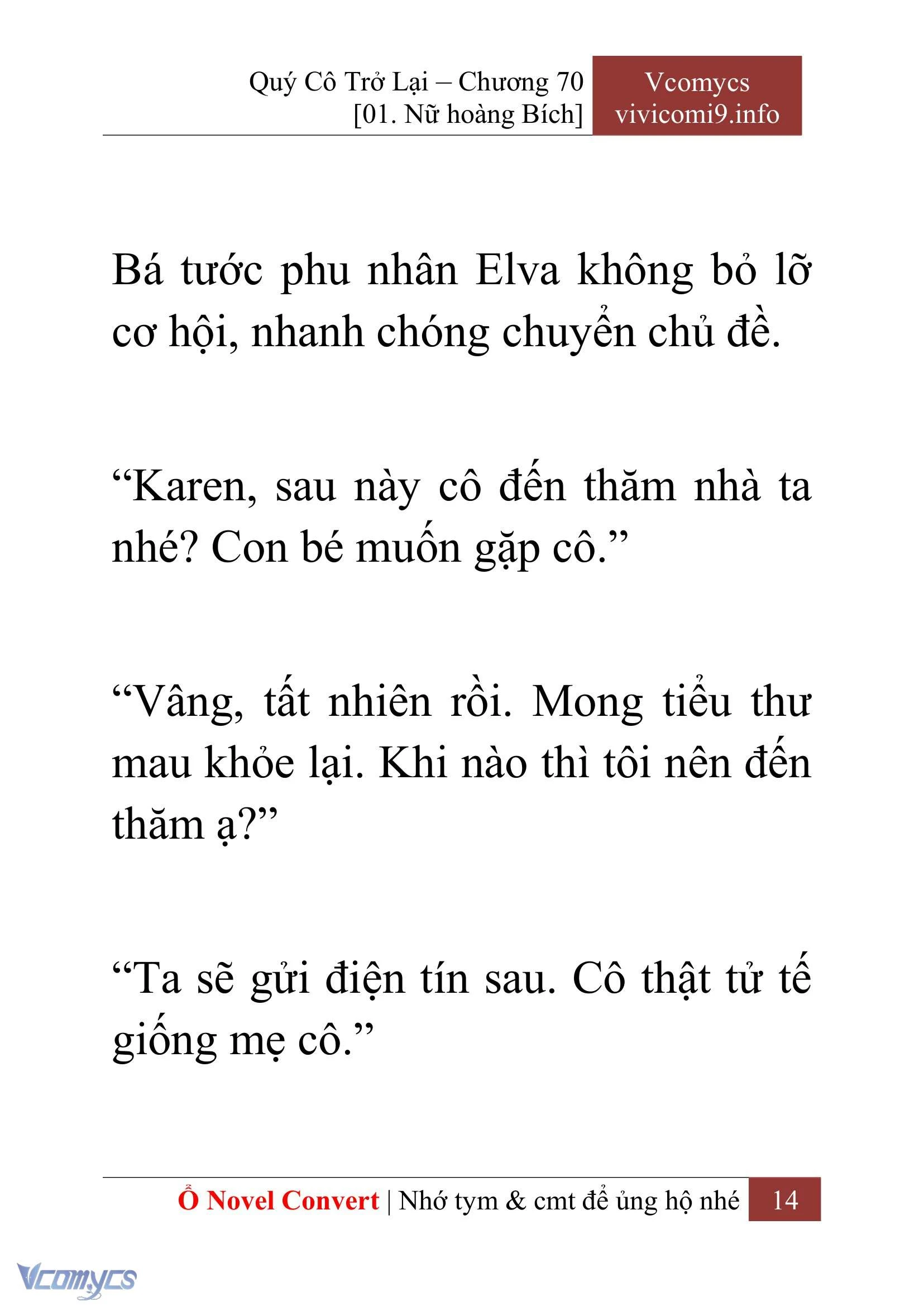 [Novel] Quý Cô Trở Lại Chapter  70 - 16