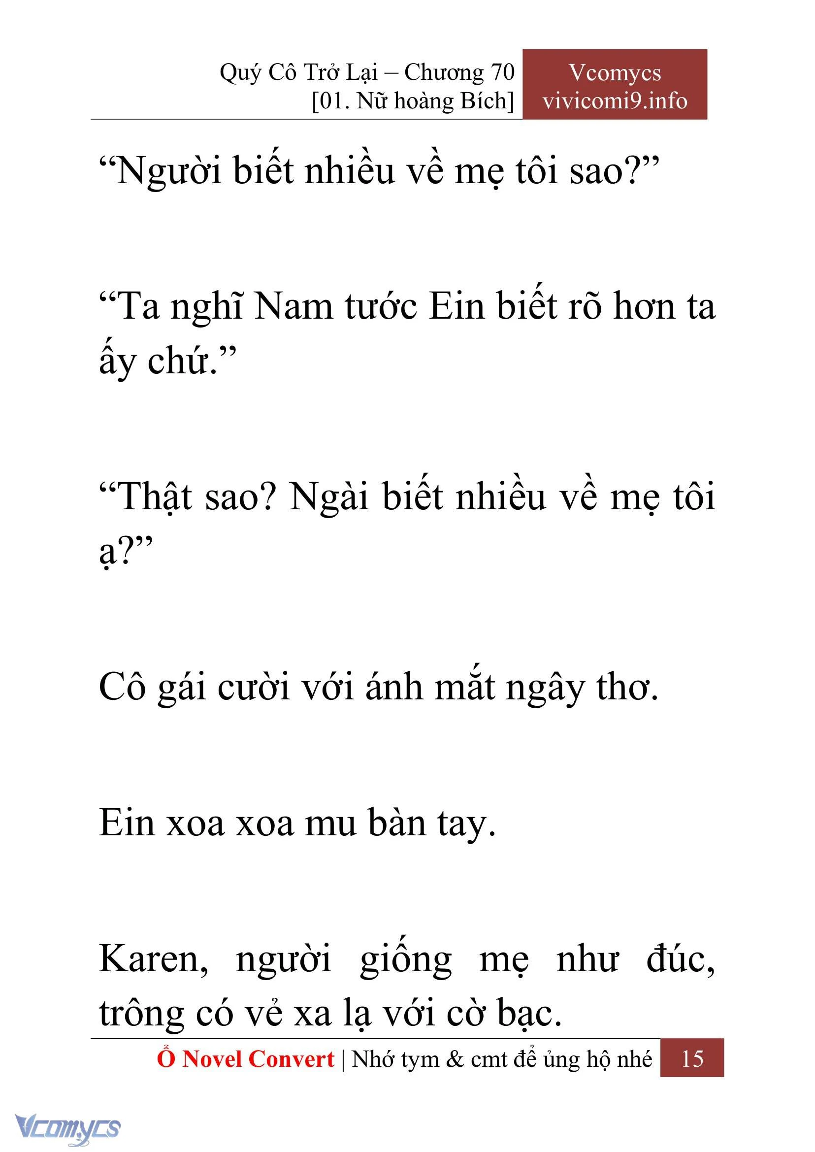 [Novel] Quý Cô Trở Lại Chapter  70 - 17