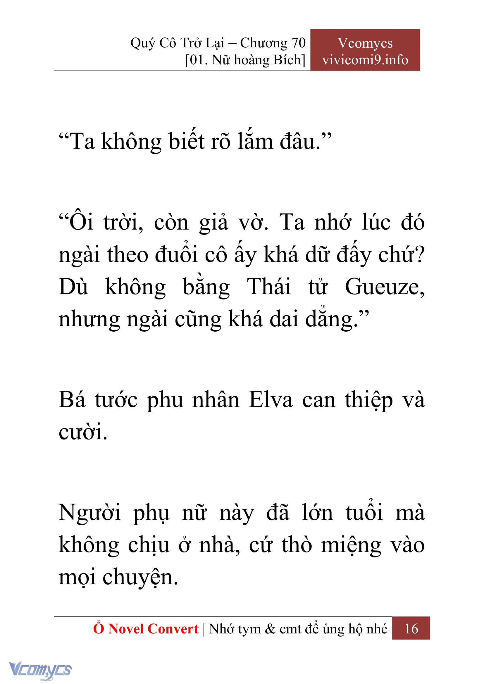 [Novel] Quý Cô Trở Lại Chapter  70 - 18