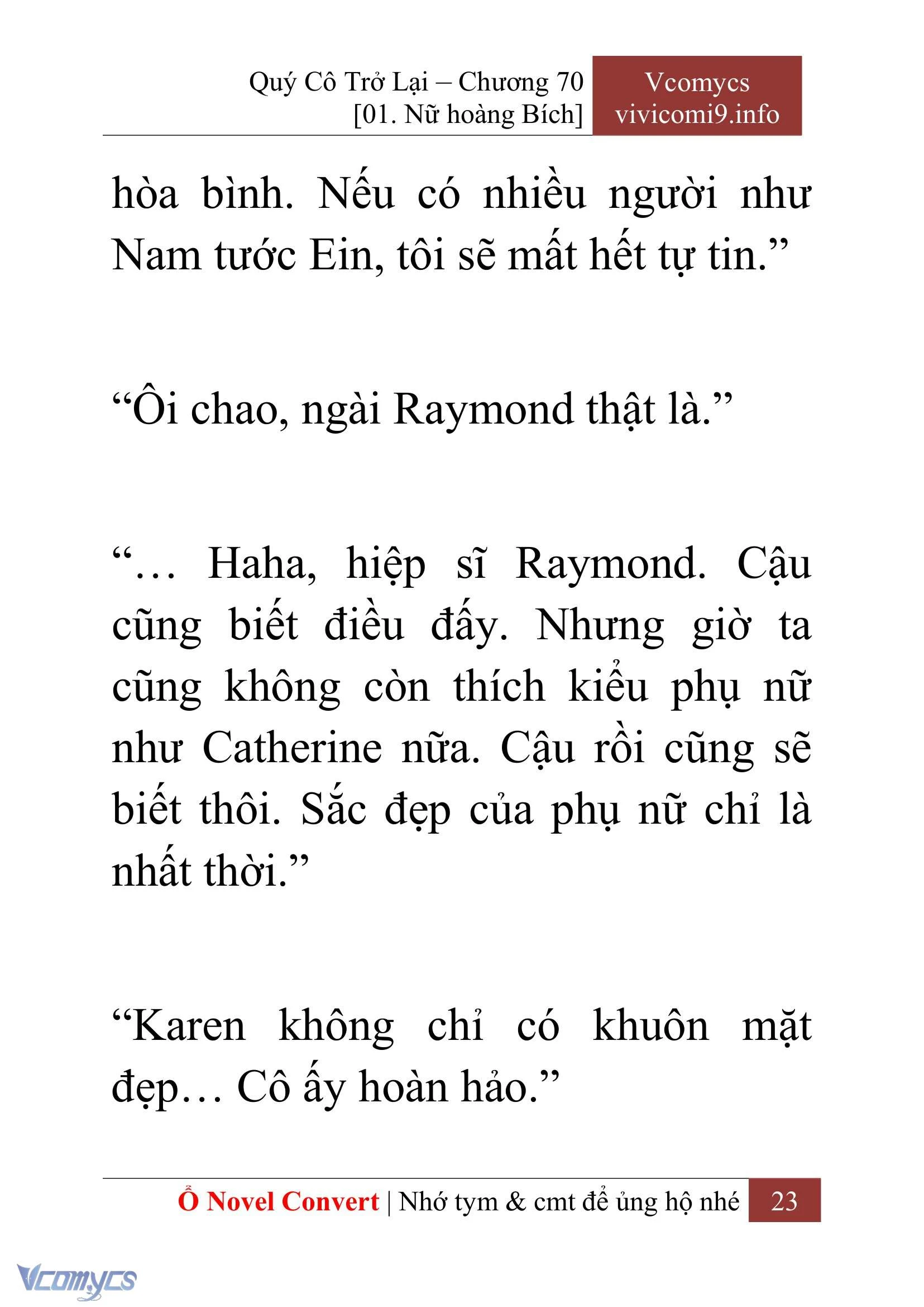 [Novel] Quý Cô Trở Lại Chapter  70 - 25