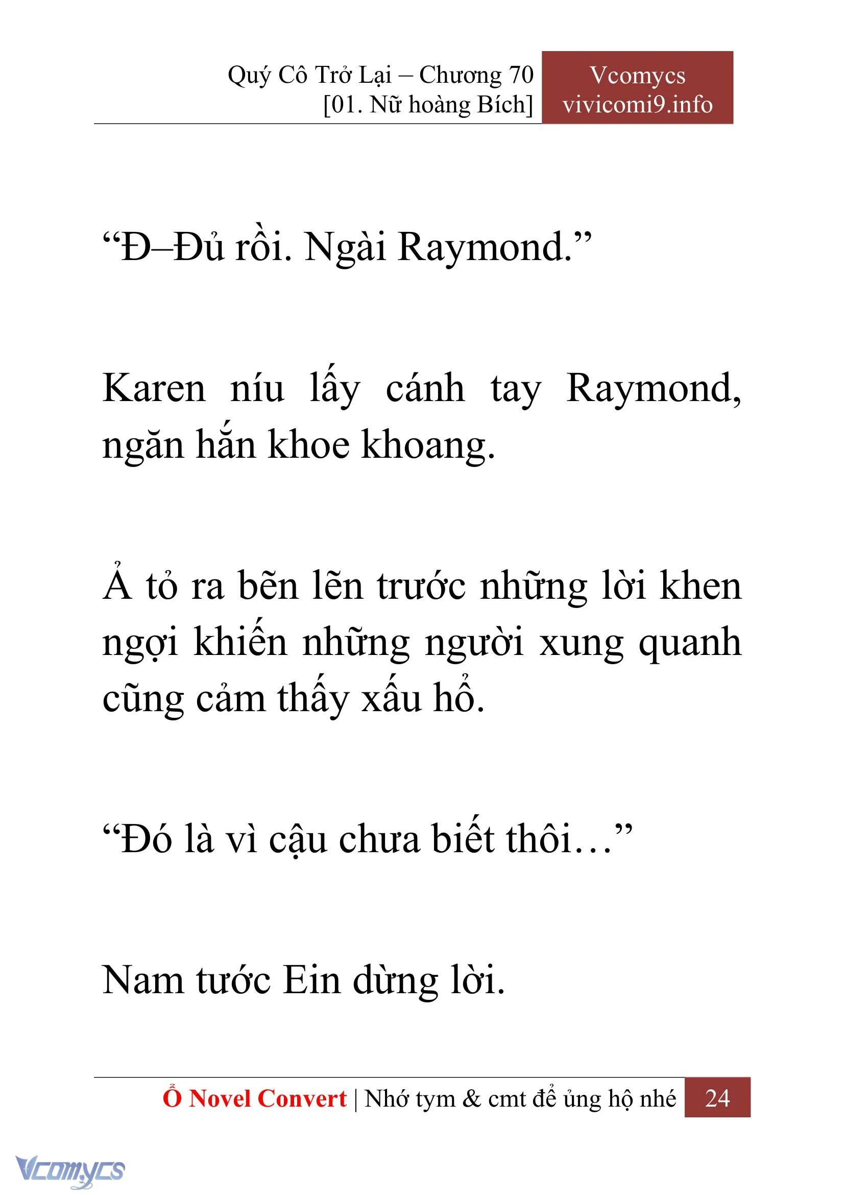 [Novel] Quý Cô Trở Lại Chapter  70 - 26