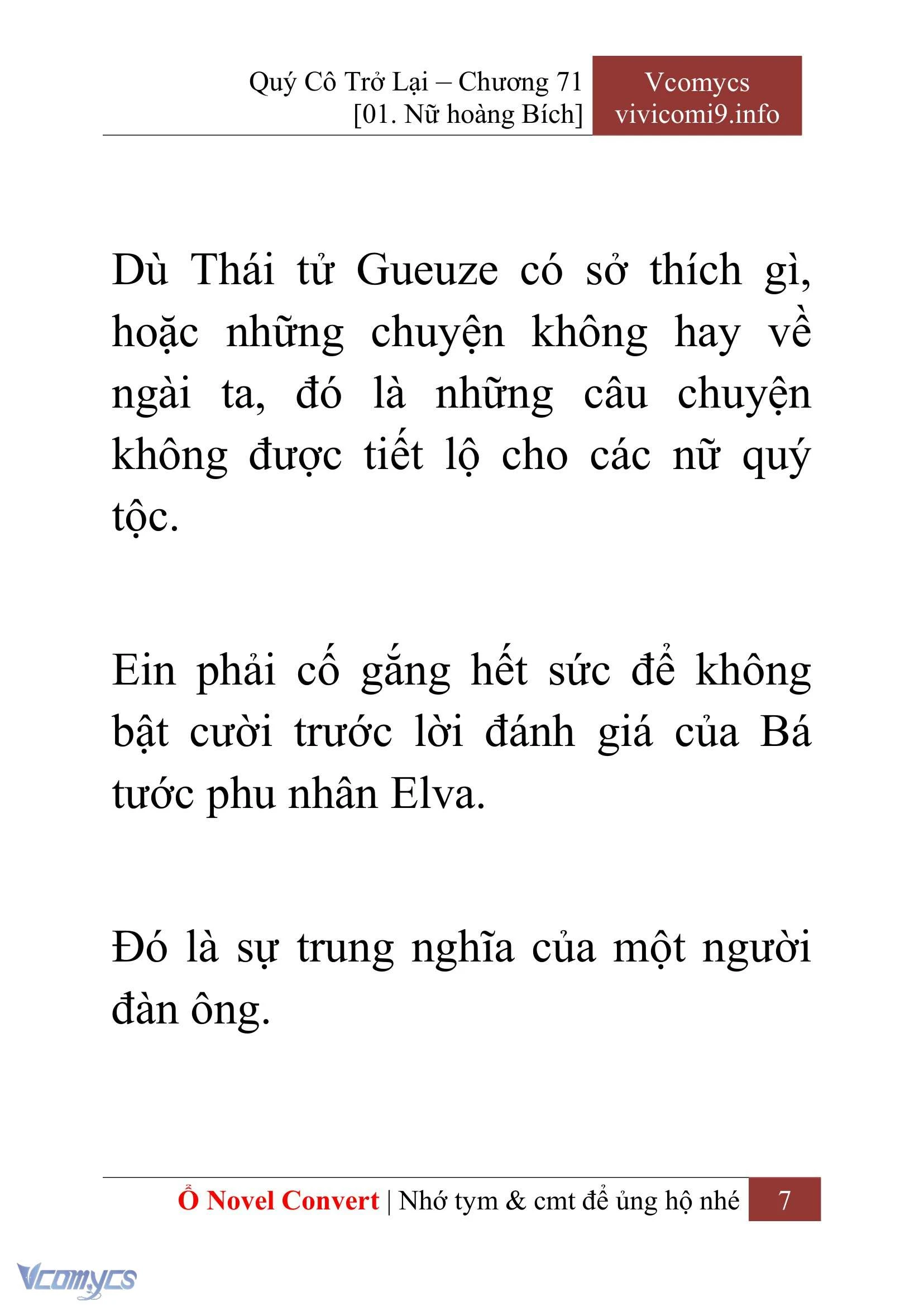 [Novel] Quý Cô Trở Lại Chapter  71 - 9