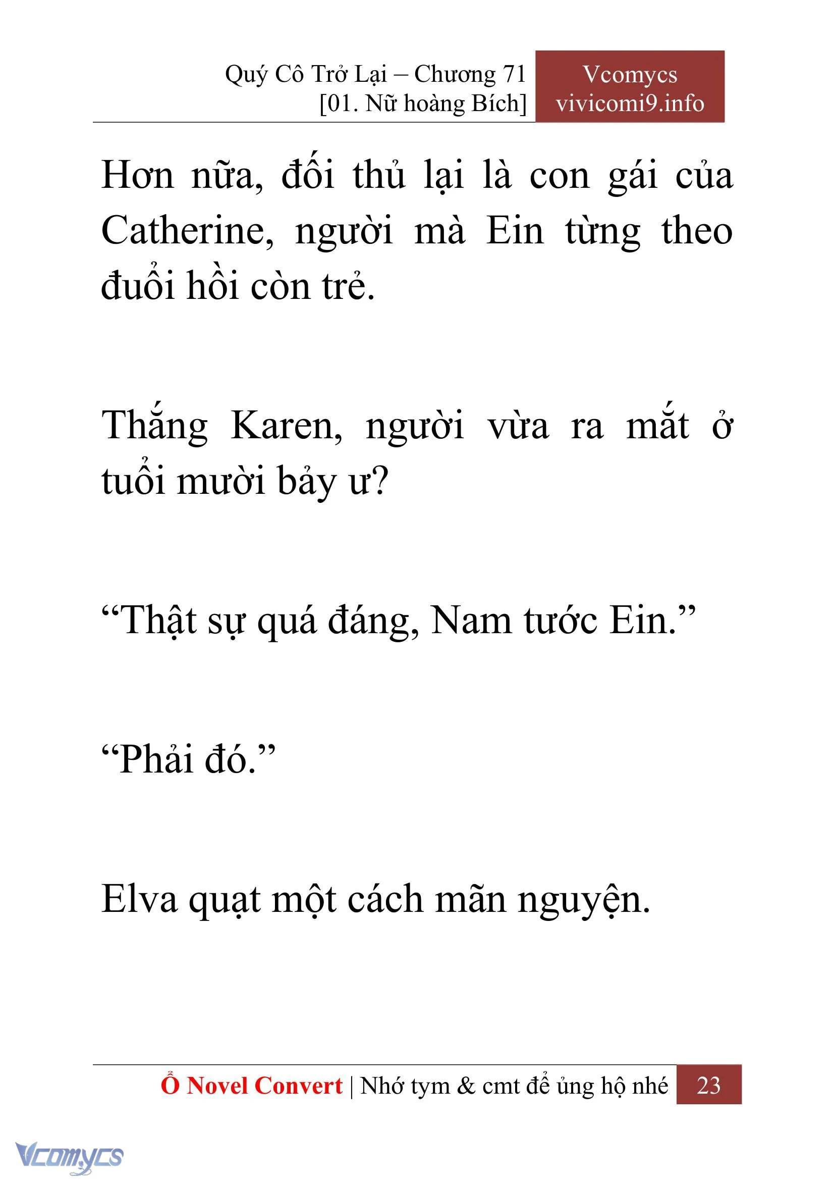 [Novel] Quý Cô Trở Lại Chapter  71 - 25