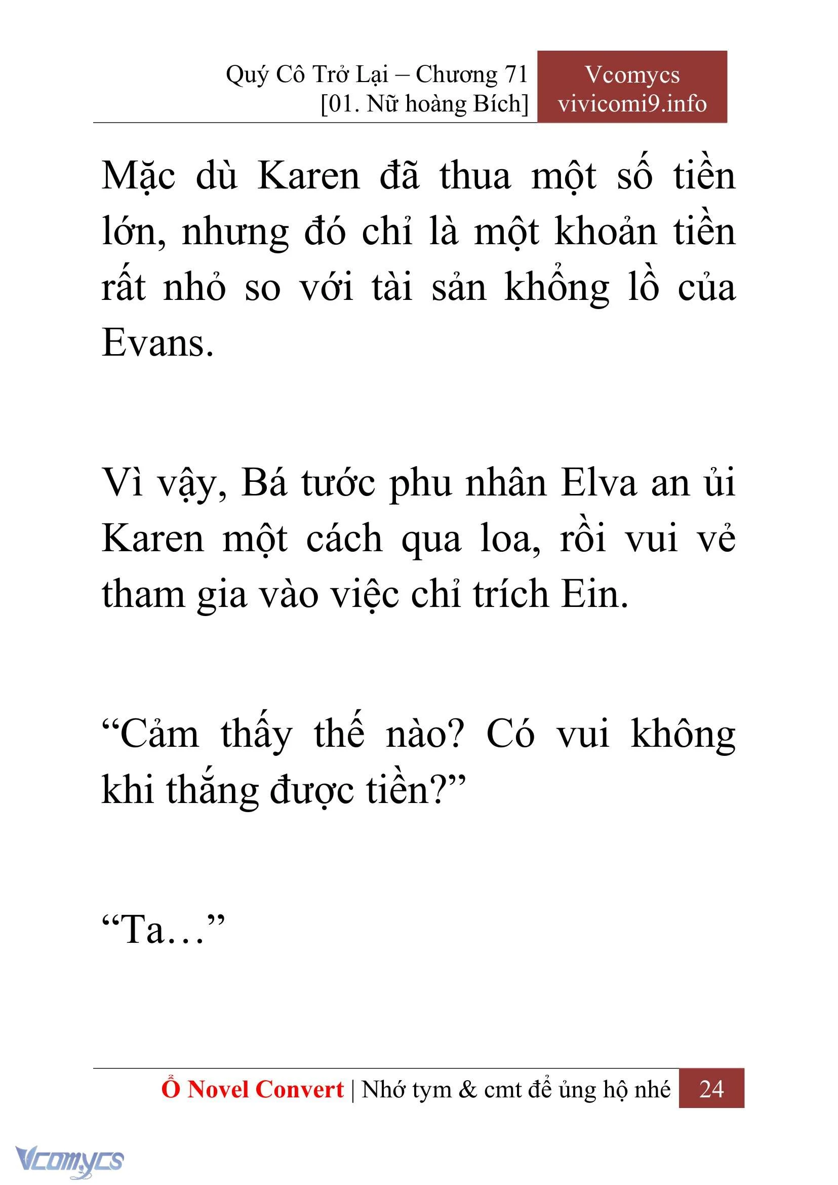 [Novel] Quý Cô Trở Lại Chapter  71 - 26