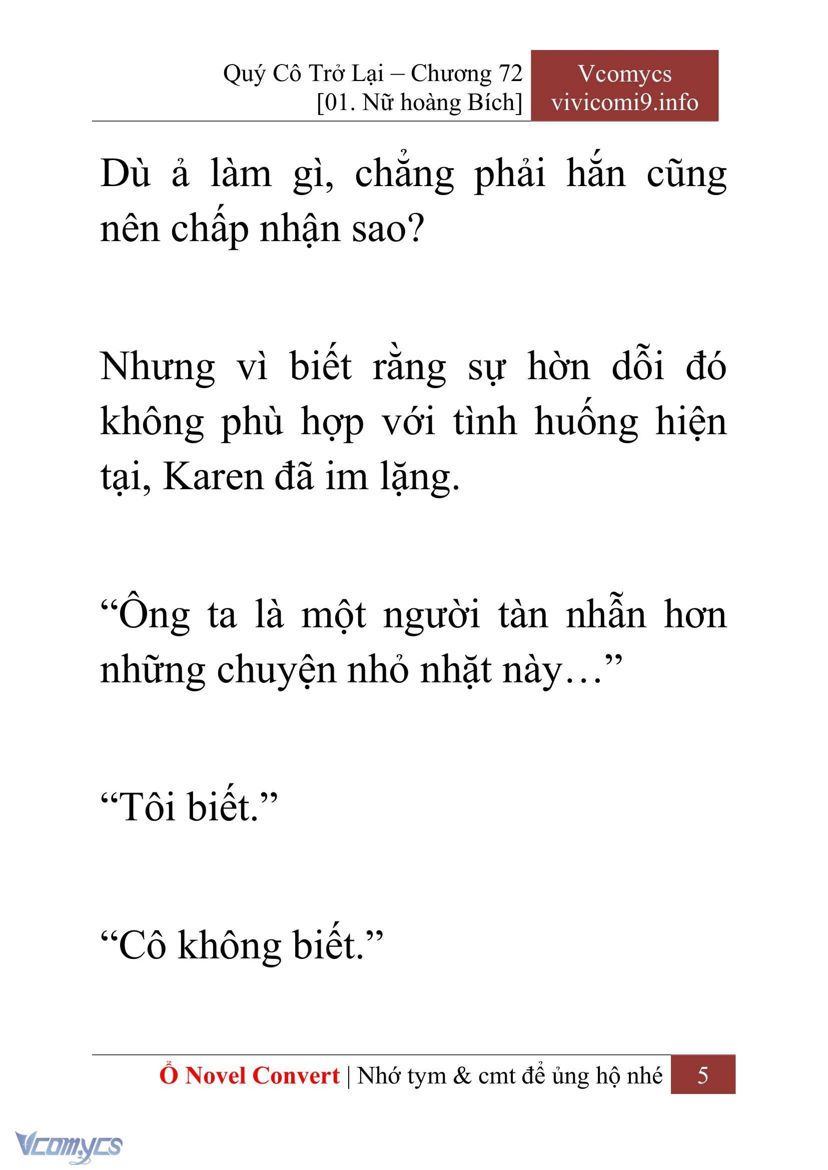 [Novel] Quý Cô Trở Lại Chapter  72 - 7