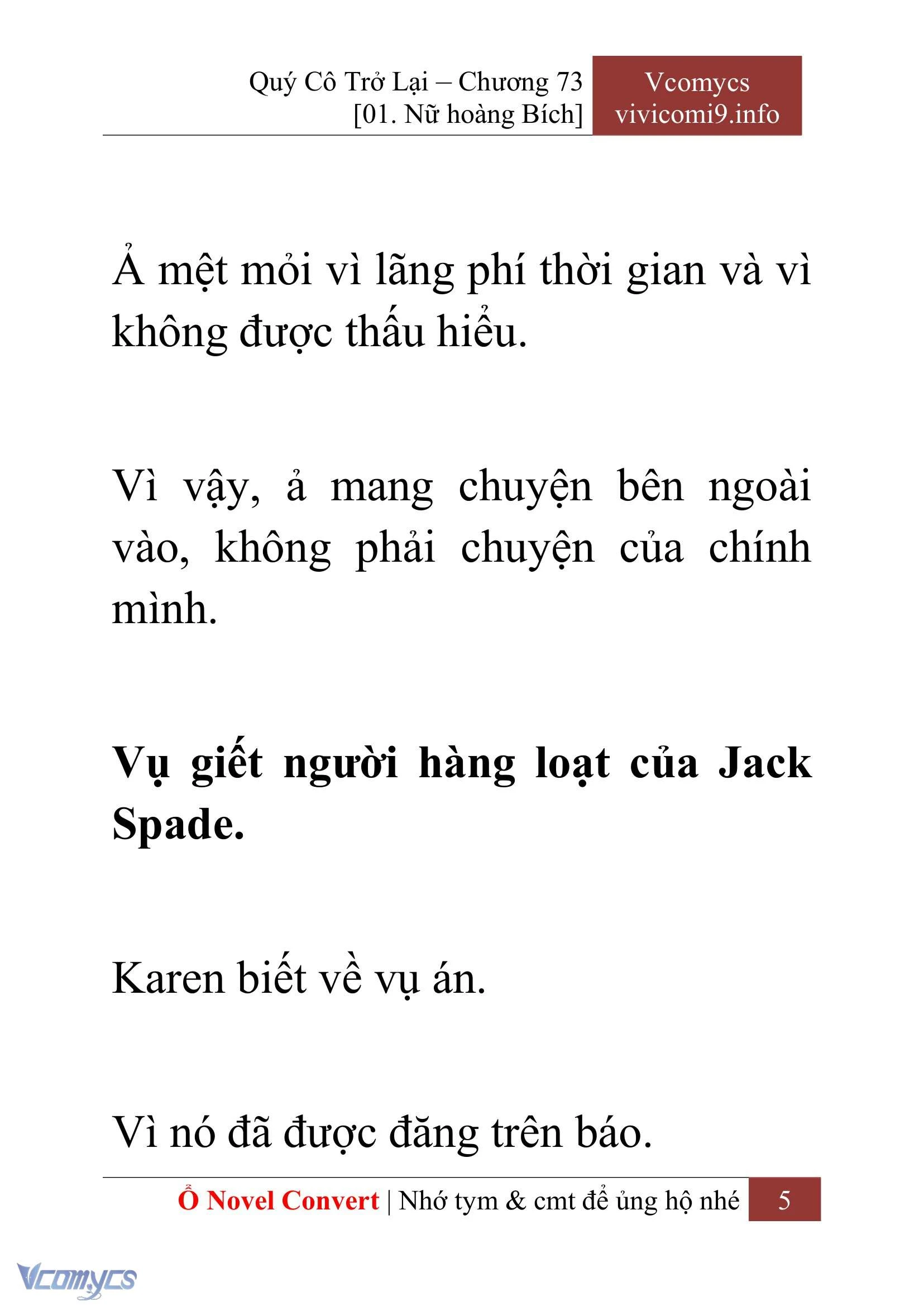 [Novel] Quý Cô Trở Lại Chapter  73 - 7