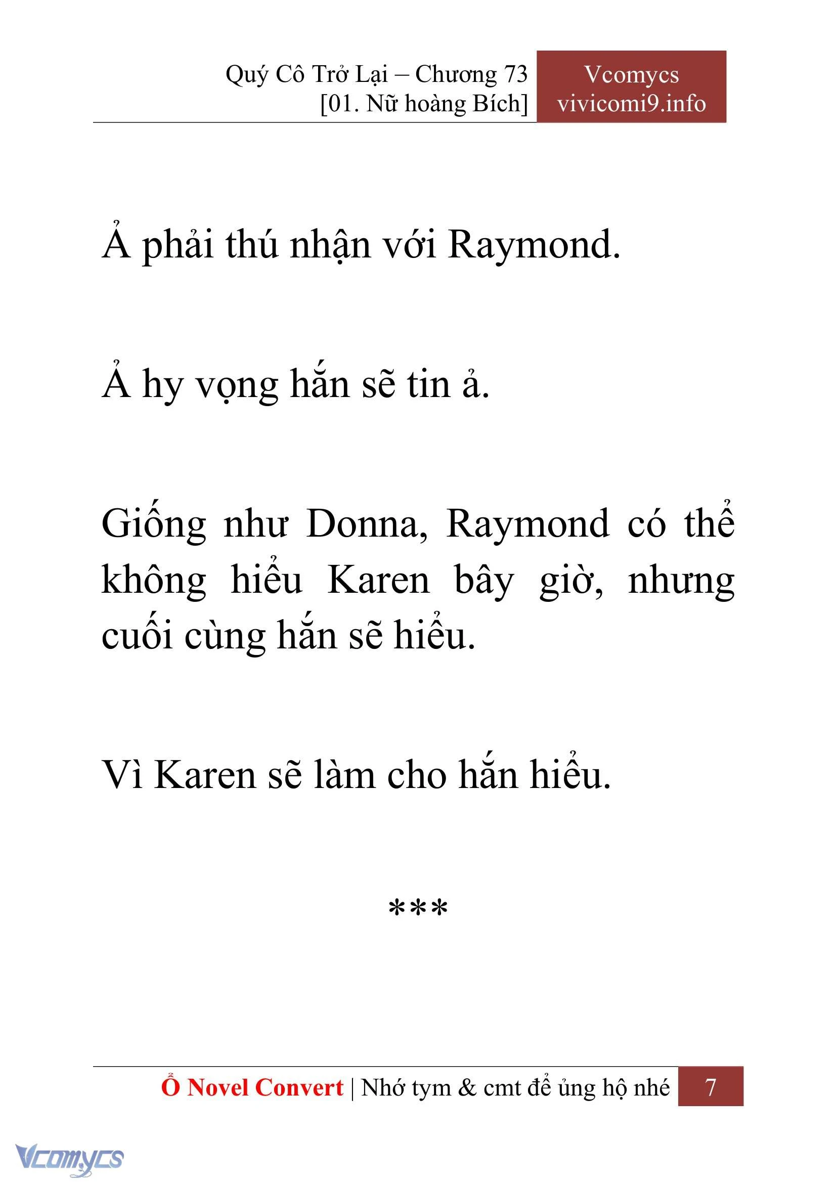 [Novel] Quý Cô Trở Lại Chapter  73 - 9