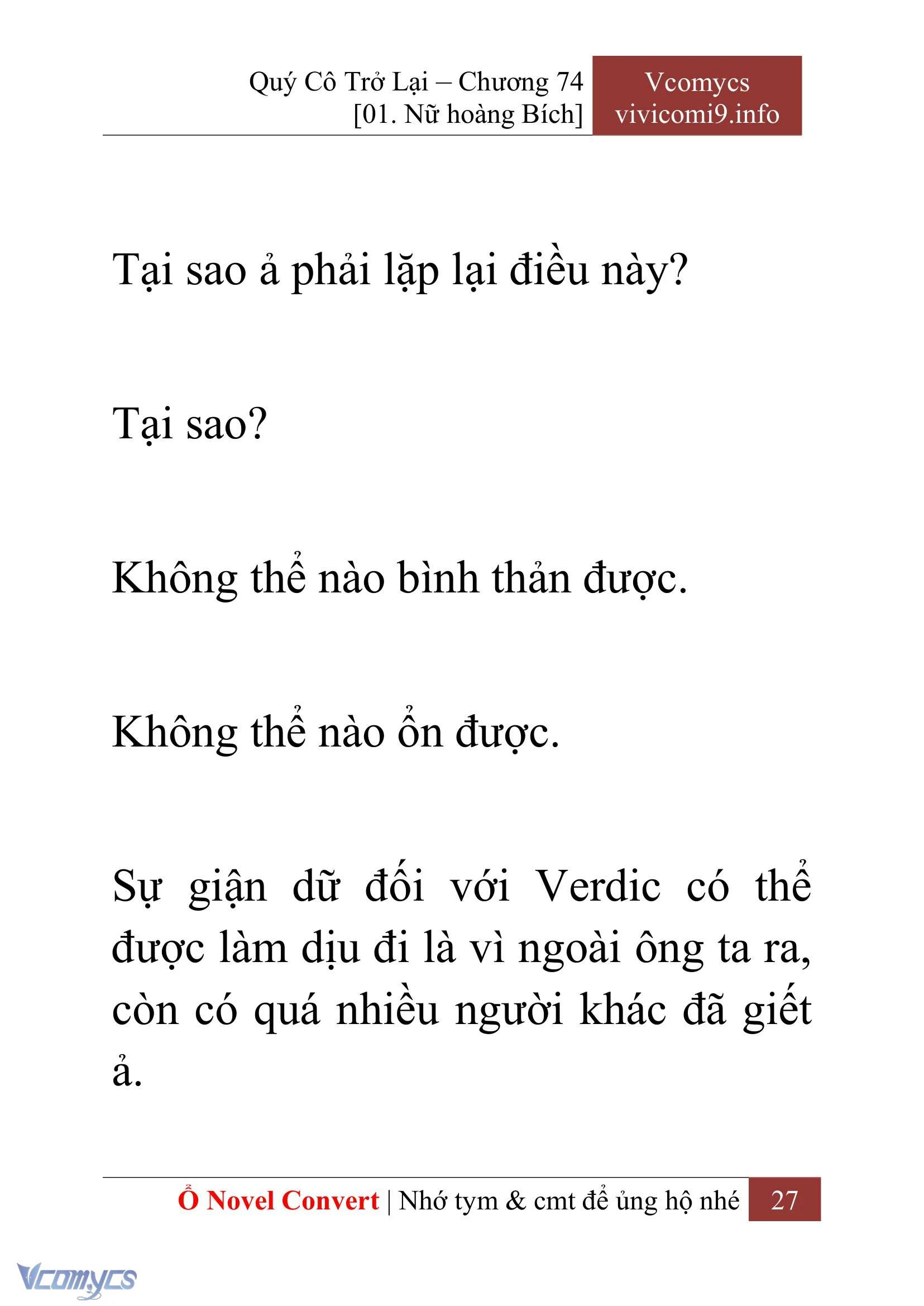 [Novel] Quý Cô Trở Lại Chapter  74 - 29