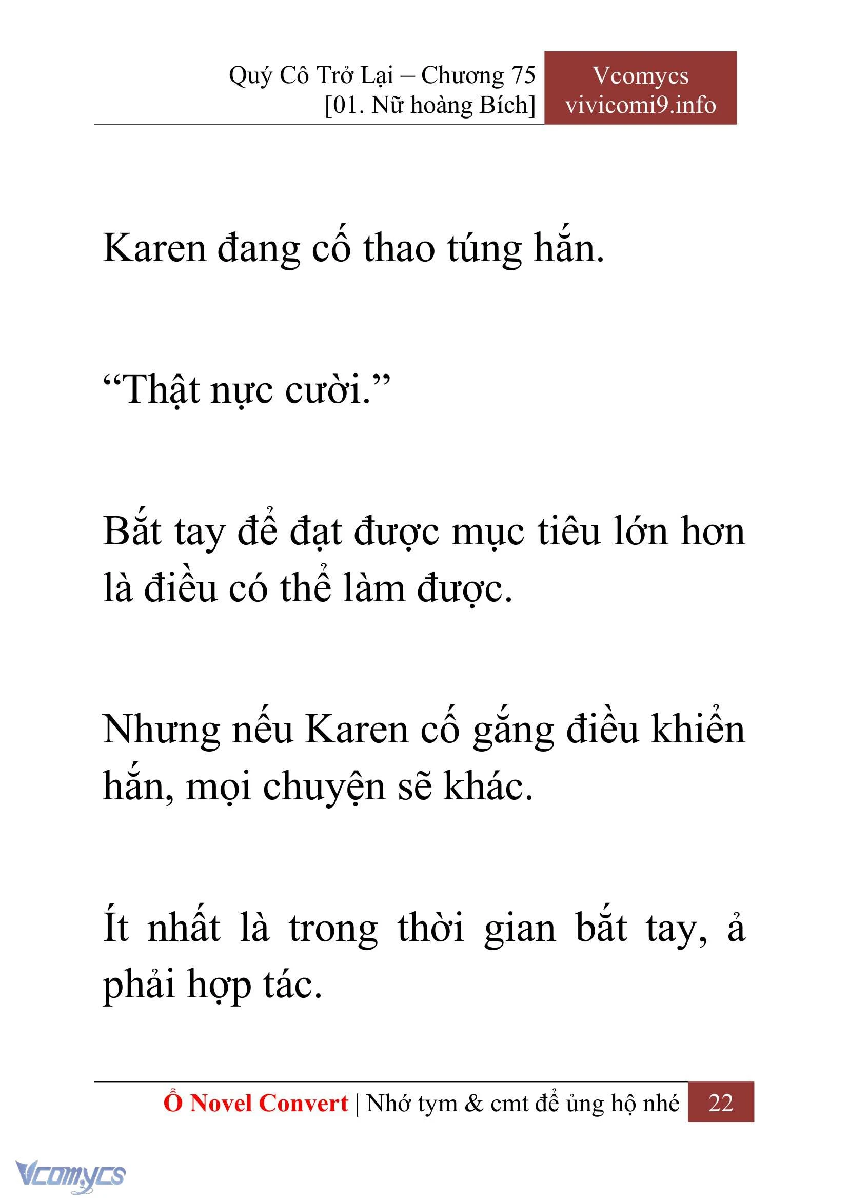 [Novel] Quý Cô Trở Lại Chapter  75 - 24