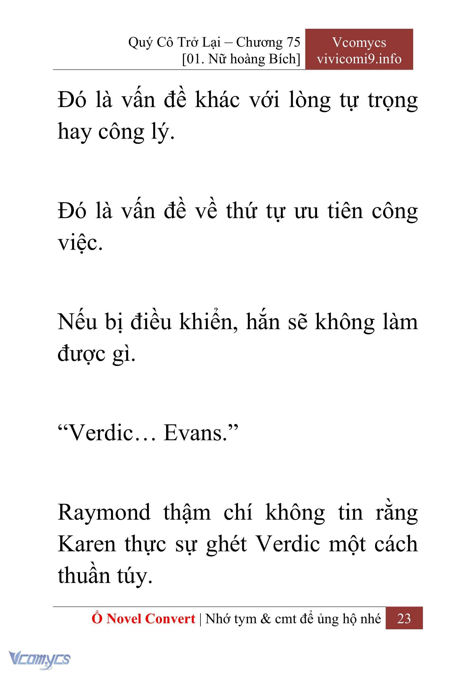 [Novel] Quý Cô Trở Lại Chapter  75 - 25