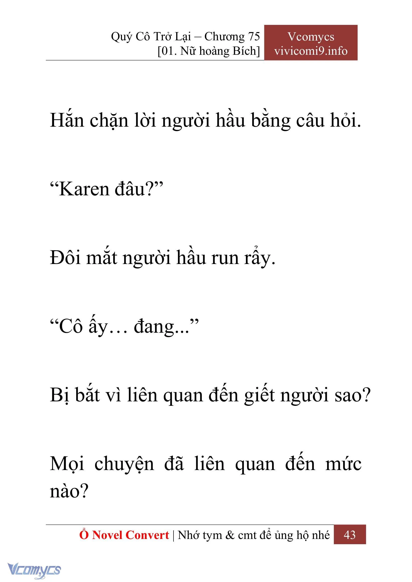 [Novel] Quý Cô Trở Lại Chapter  75 - 45