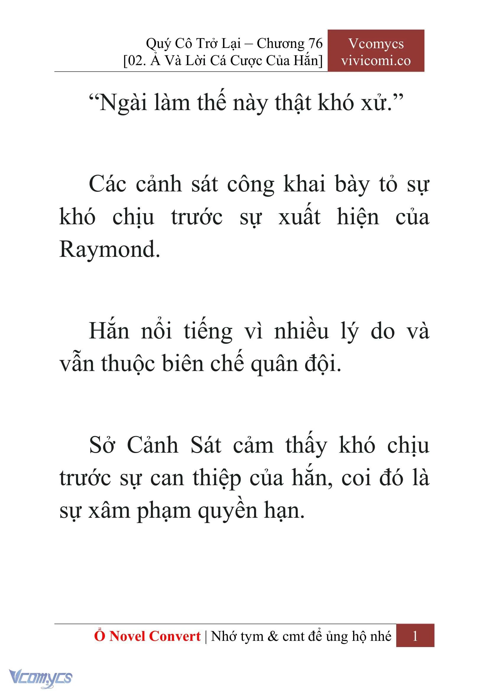 [Novel] Quý Cô Trở Lại Chapter  76 - 3