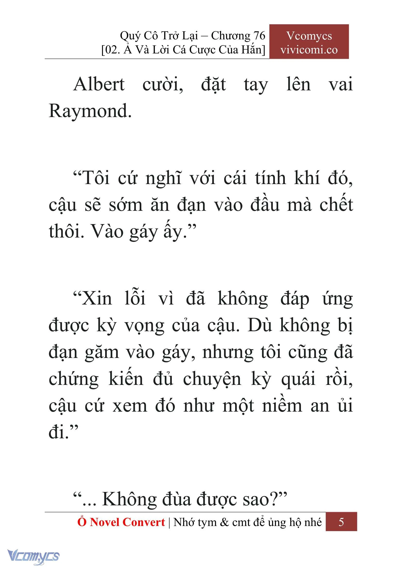 [Novel] Quý Cô Trở Lại Chapter  76 - 7