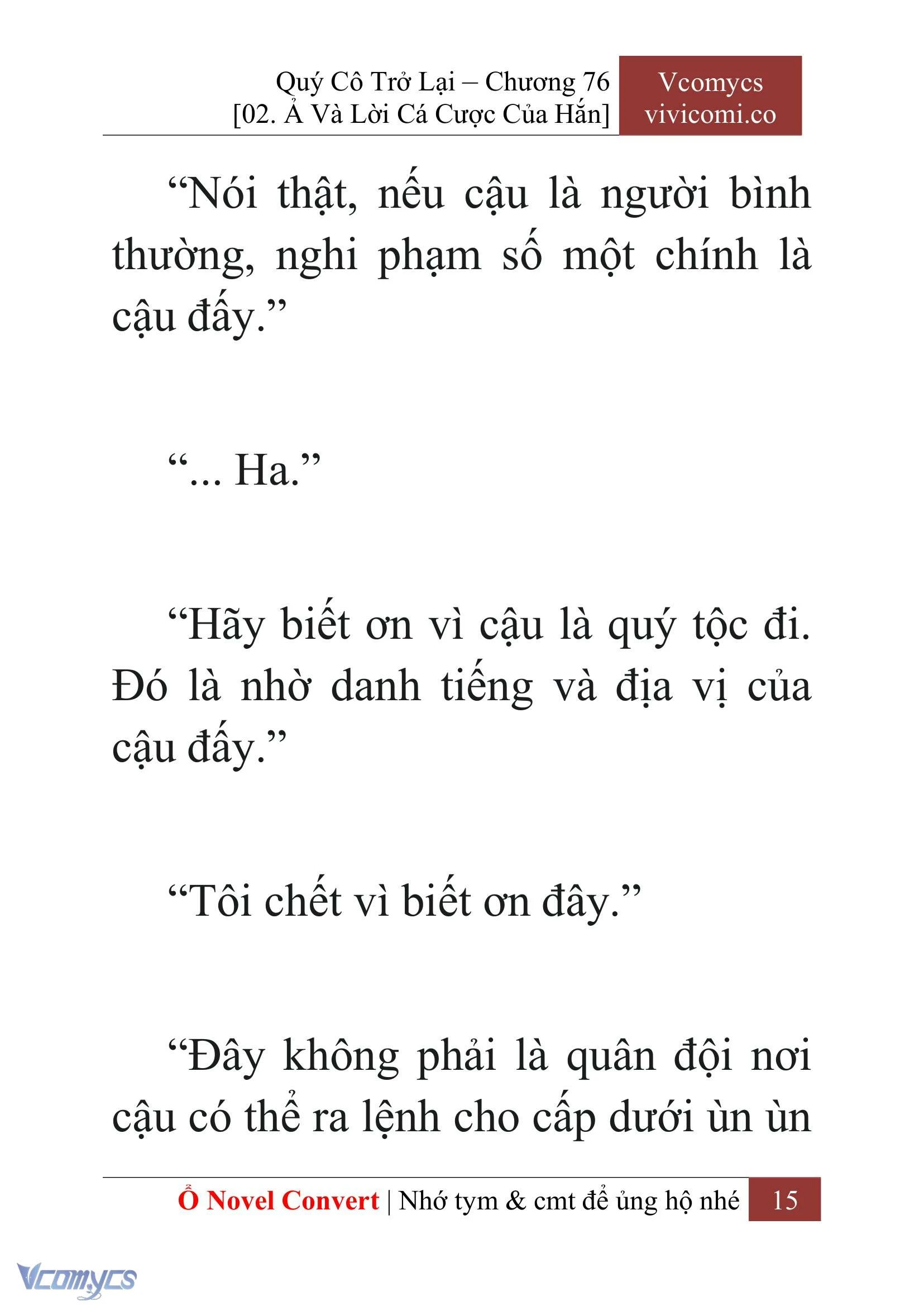 [Novel] Quý Cô Trở Lại Chapter  76 - 17