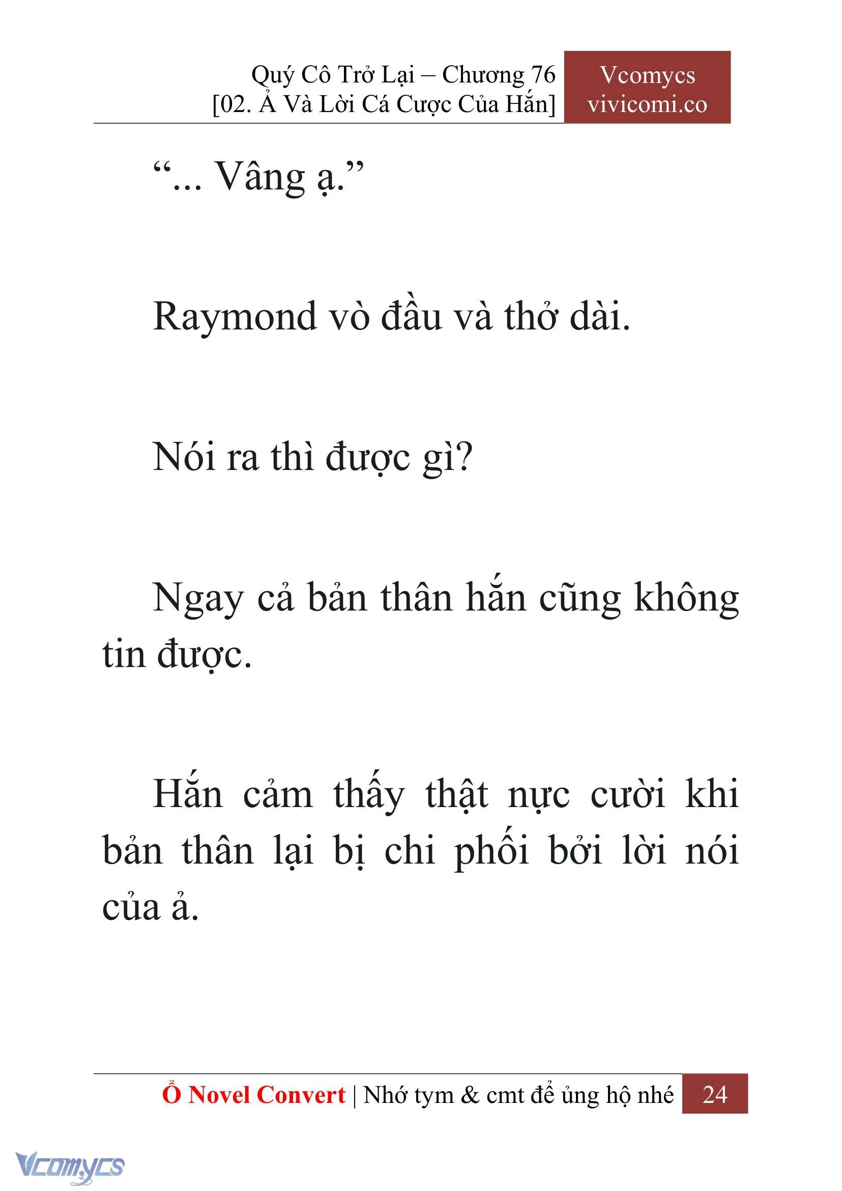 [Novel] Quý Cô Trở Lại Chapter  76 - 26