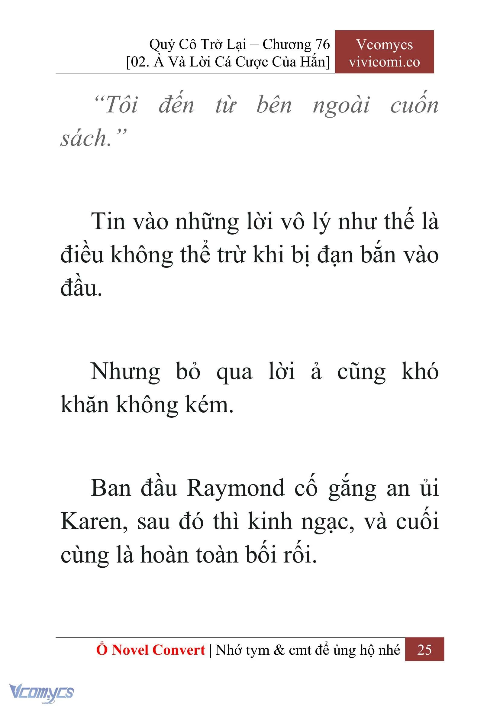 [Novel] Quý Cô Trở Lại Chapter  76 - 27