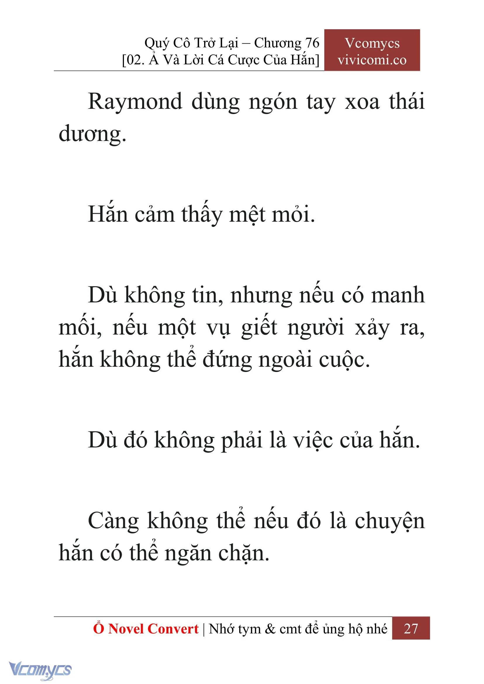 [Novel] Quý Cô Trở Lại Chapter  76 - 29