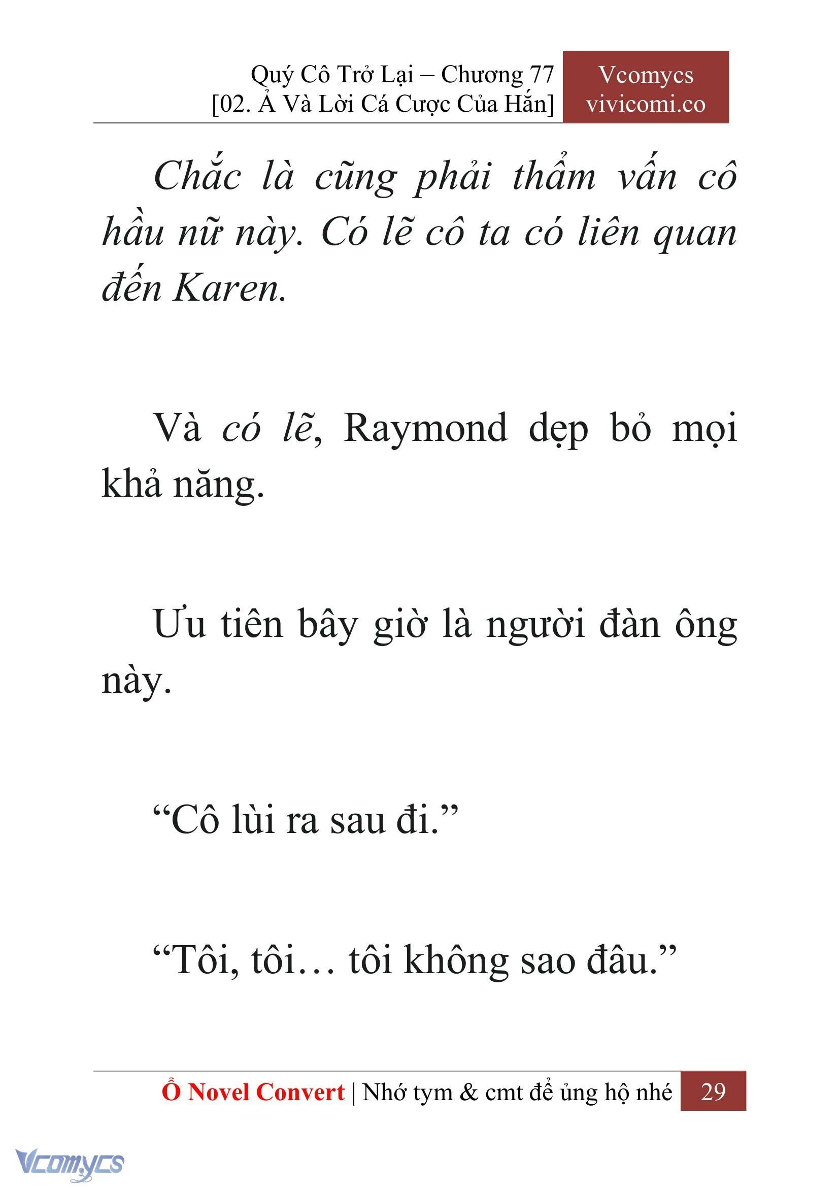 [Novel] Quý Cô Trở Lại Chapter  77 - 31
