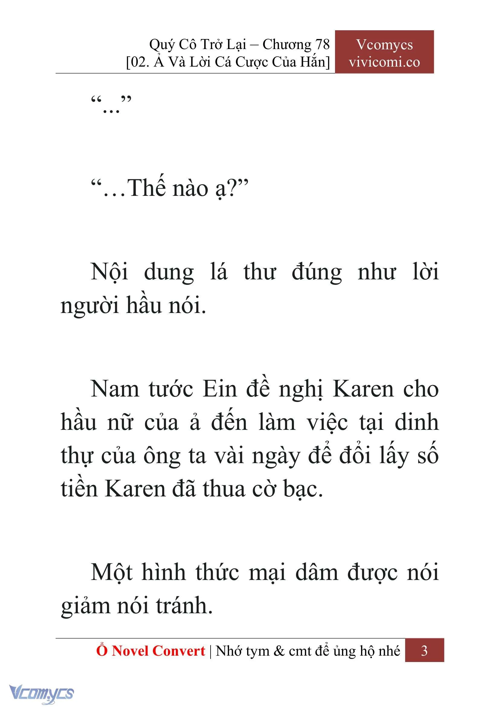 [Novel] Quý Cô Trở Lại Chapter  78 - 5
