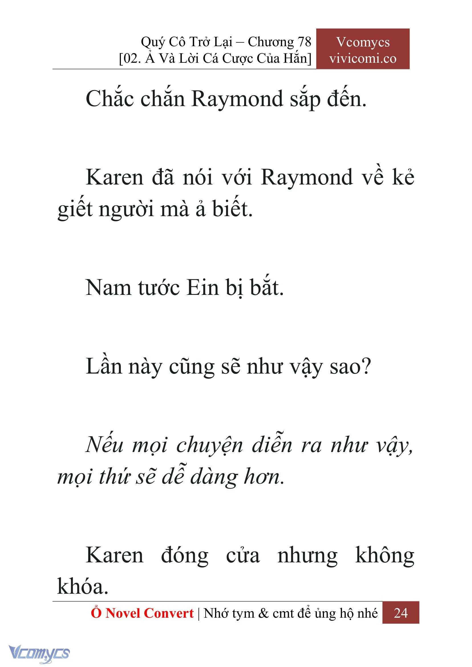 [Novel] Quý Cô Trở Lại Chapter  78 - 26