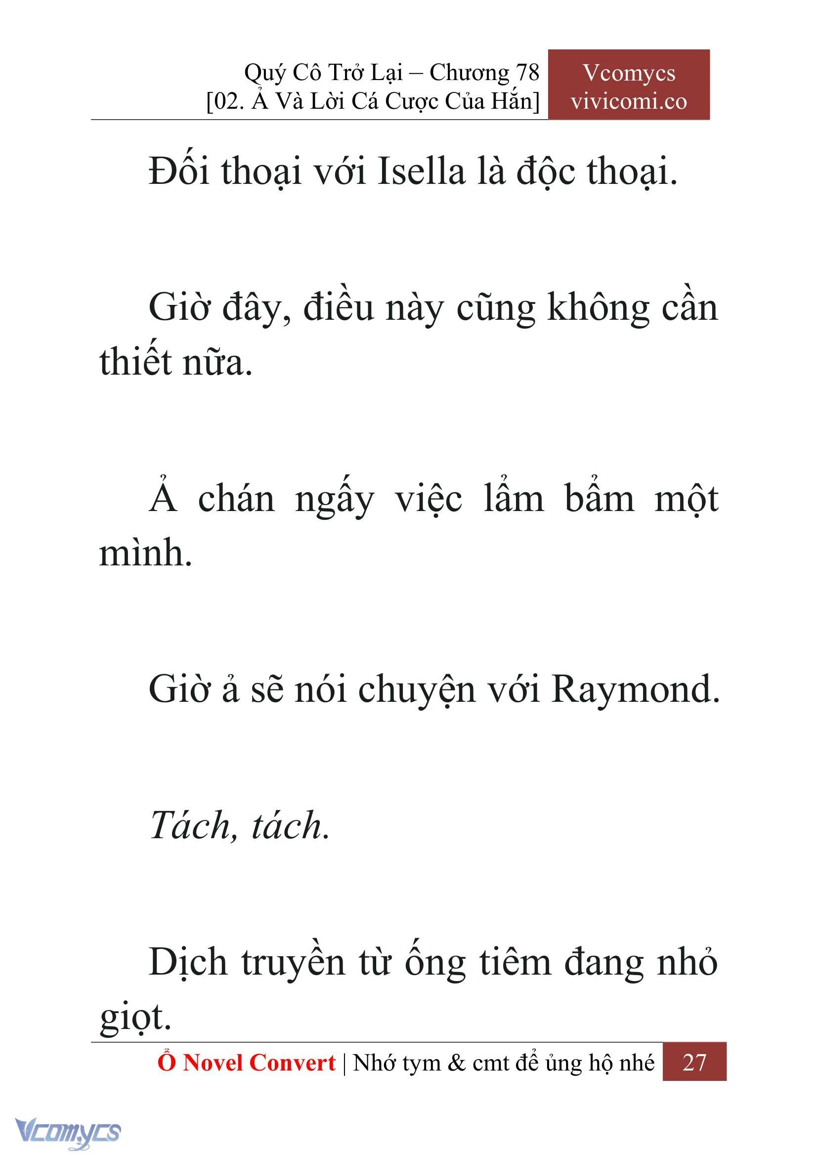 [Novel] Quý Cô Trở Lại Chapter  78 - 29