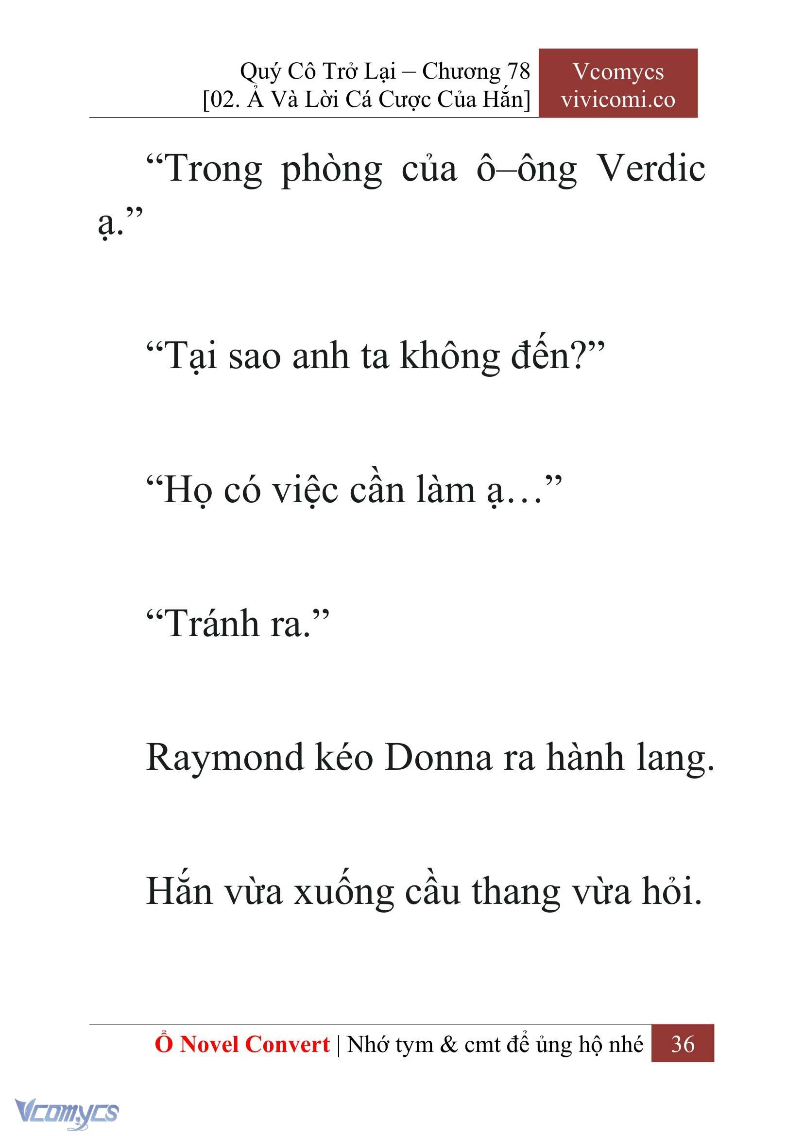[Novel] Quý Cô Trở Lại Chapter  78 - 38