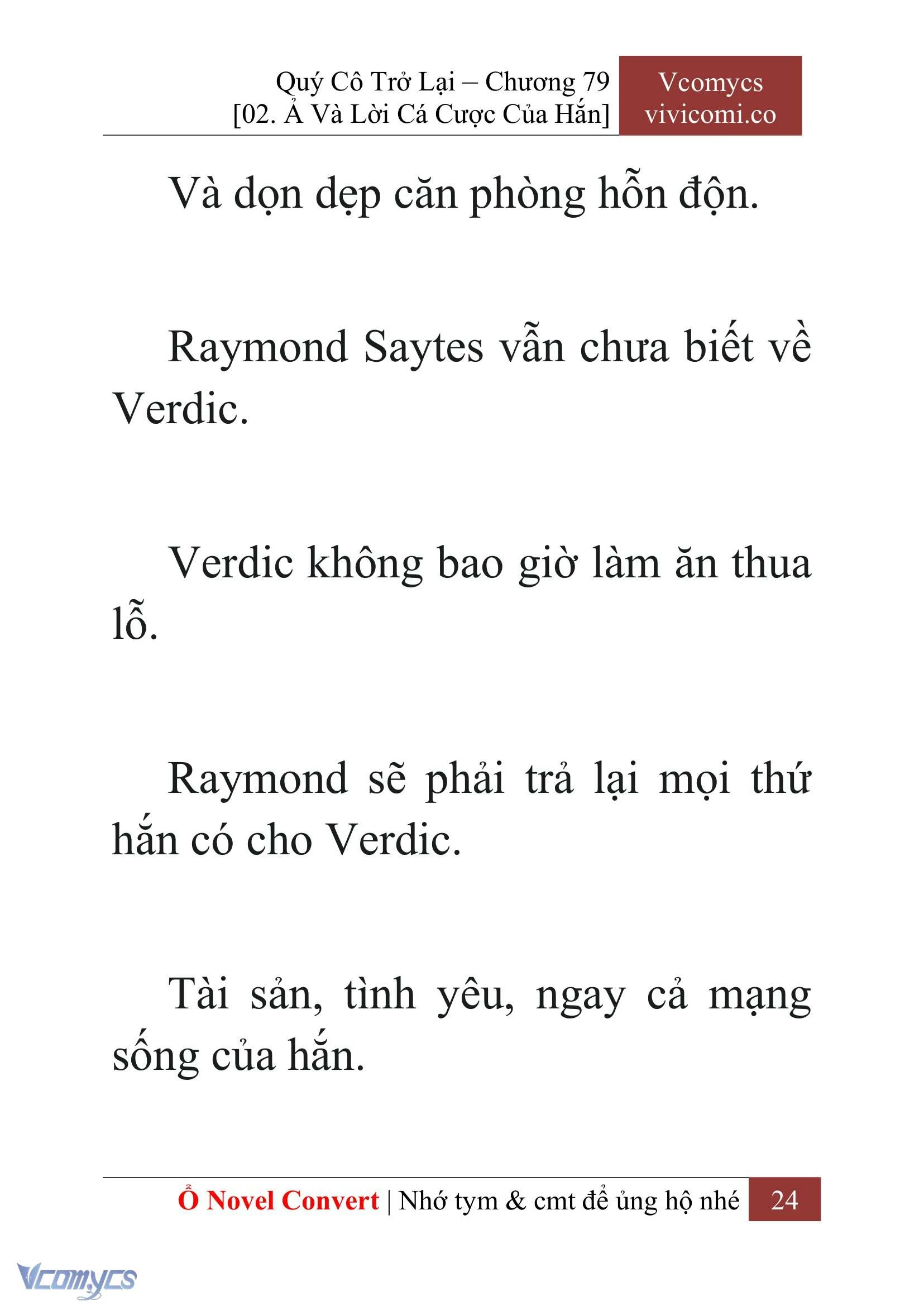 [Novel] Quý Cô Trở Lại Chapter  79 - 26