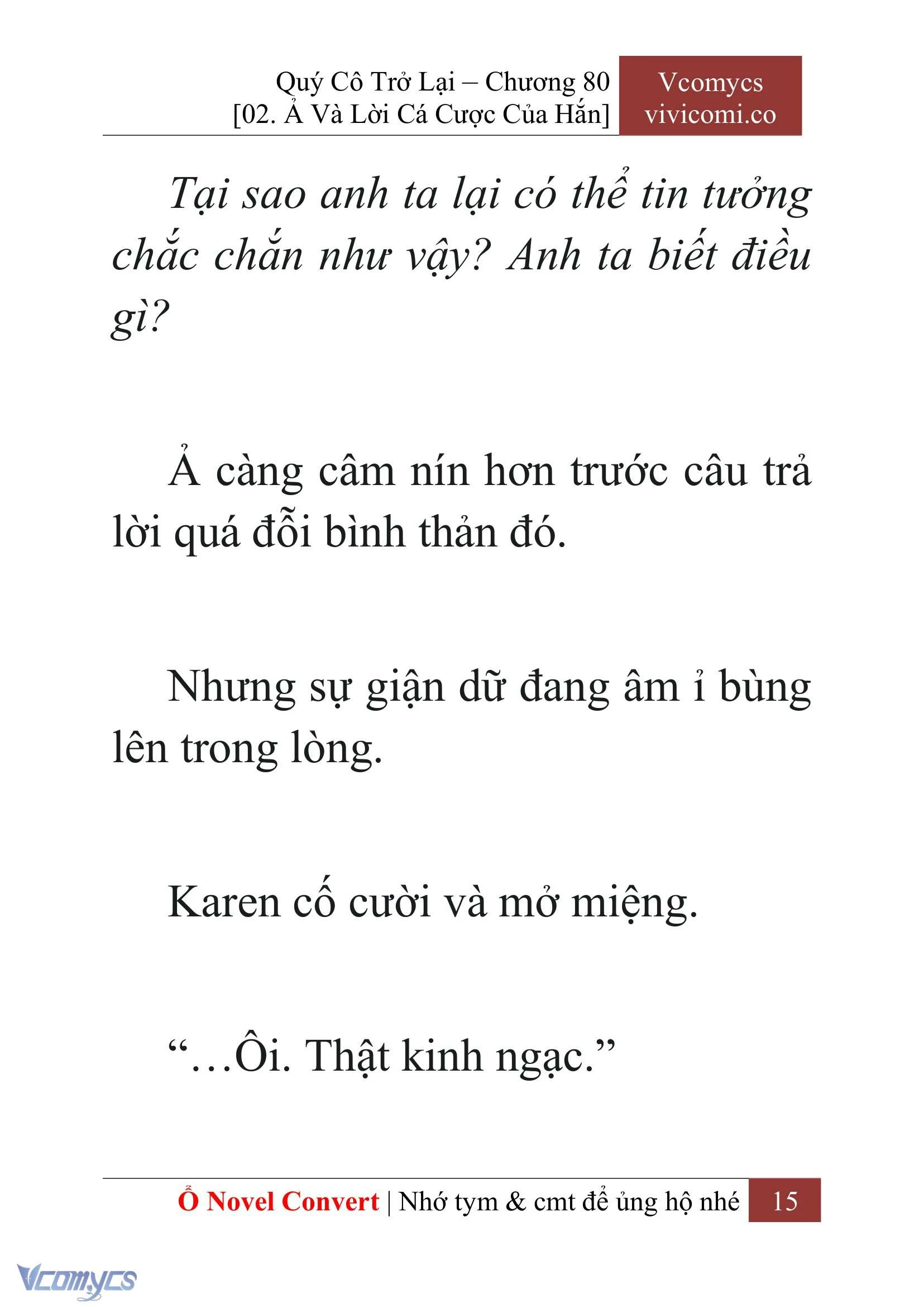 [Novel] Quý Cô Trở Lại Chapter  80 - 17