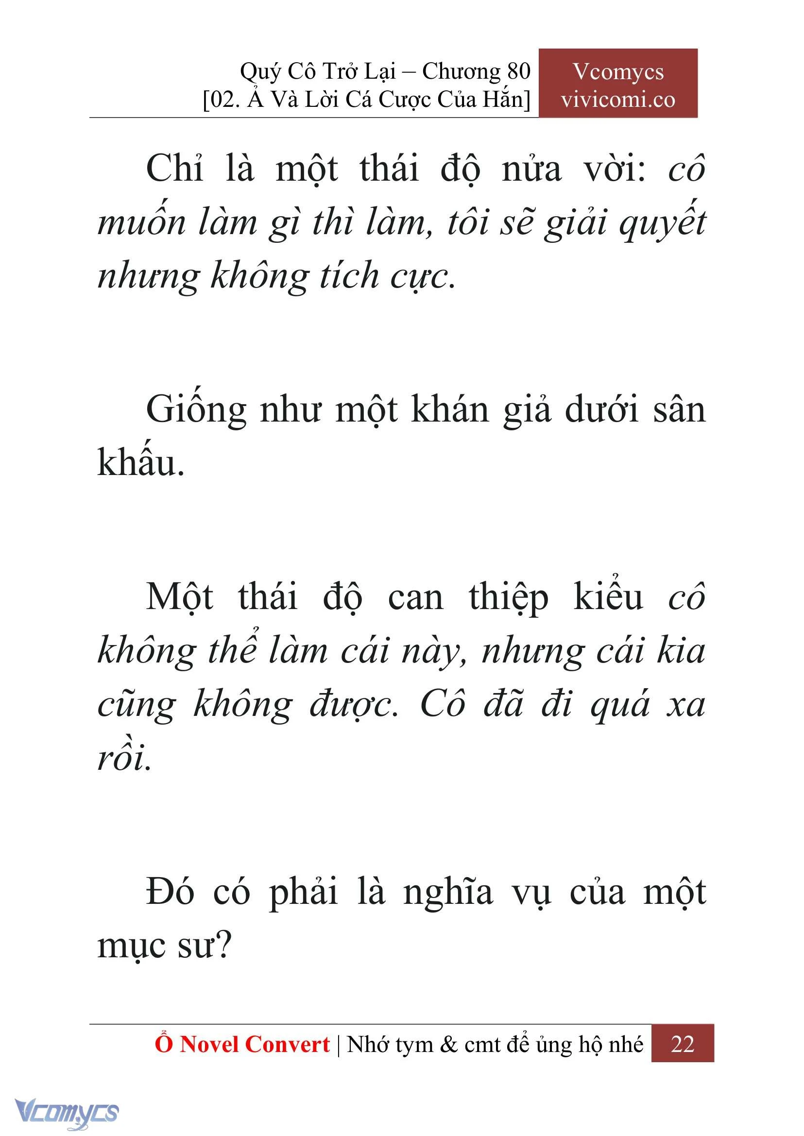 [Novel] Quý Cô Trở Lại Chapter  80 - 24