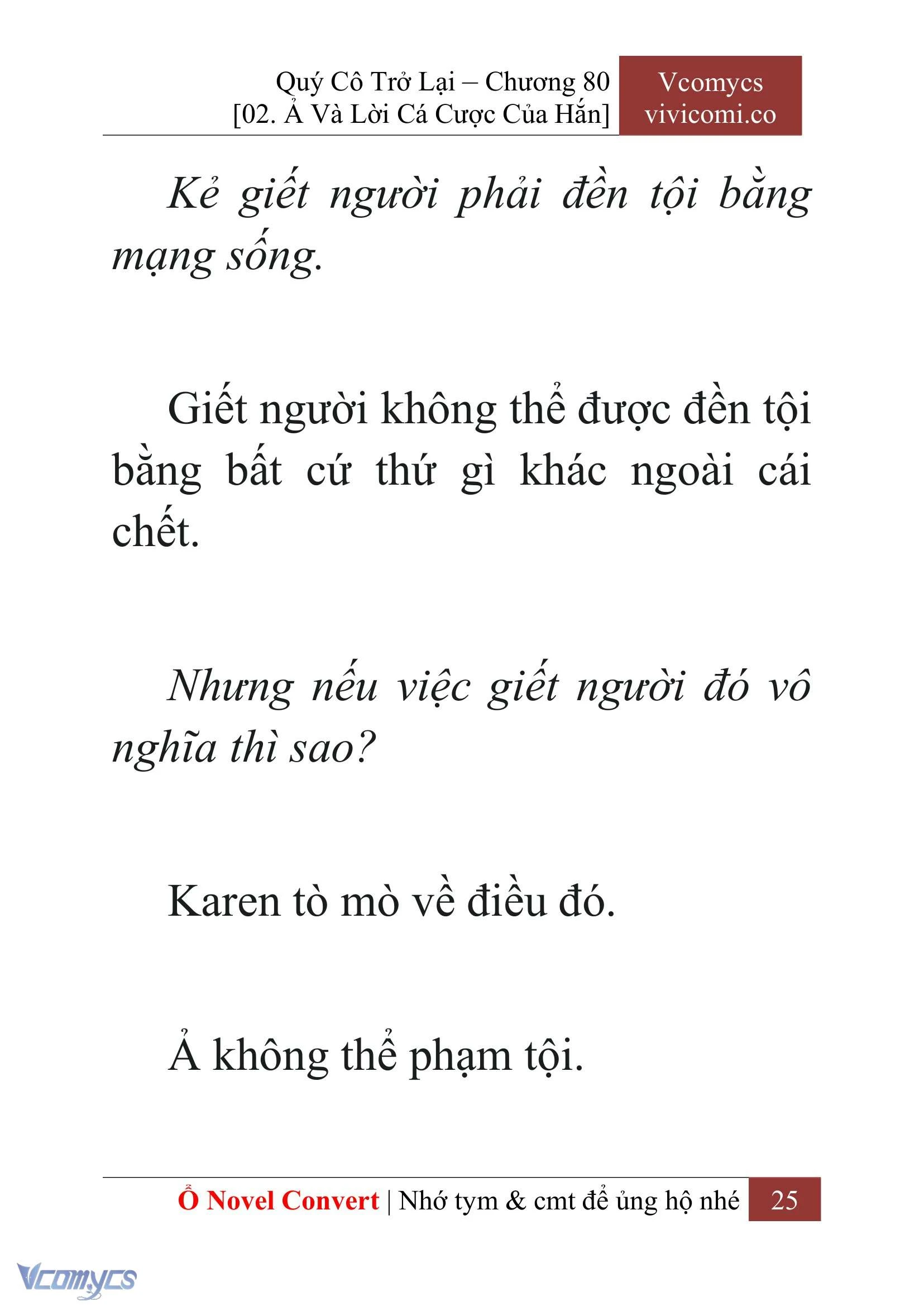 [Novel] Quý Cô Trở Lại Chapter  80 - 27