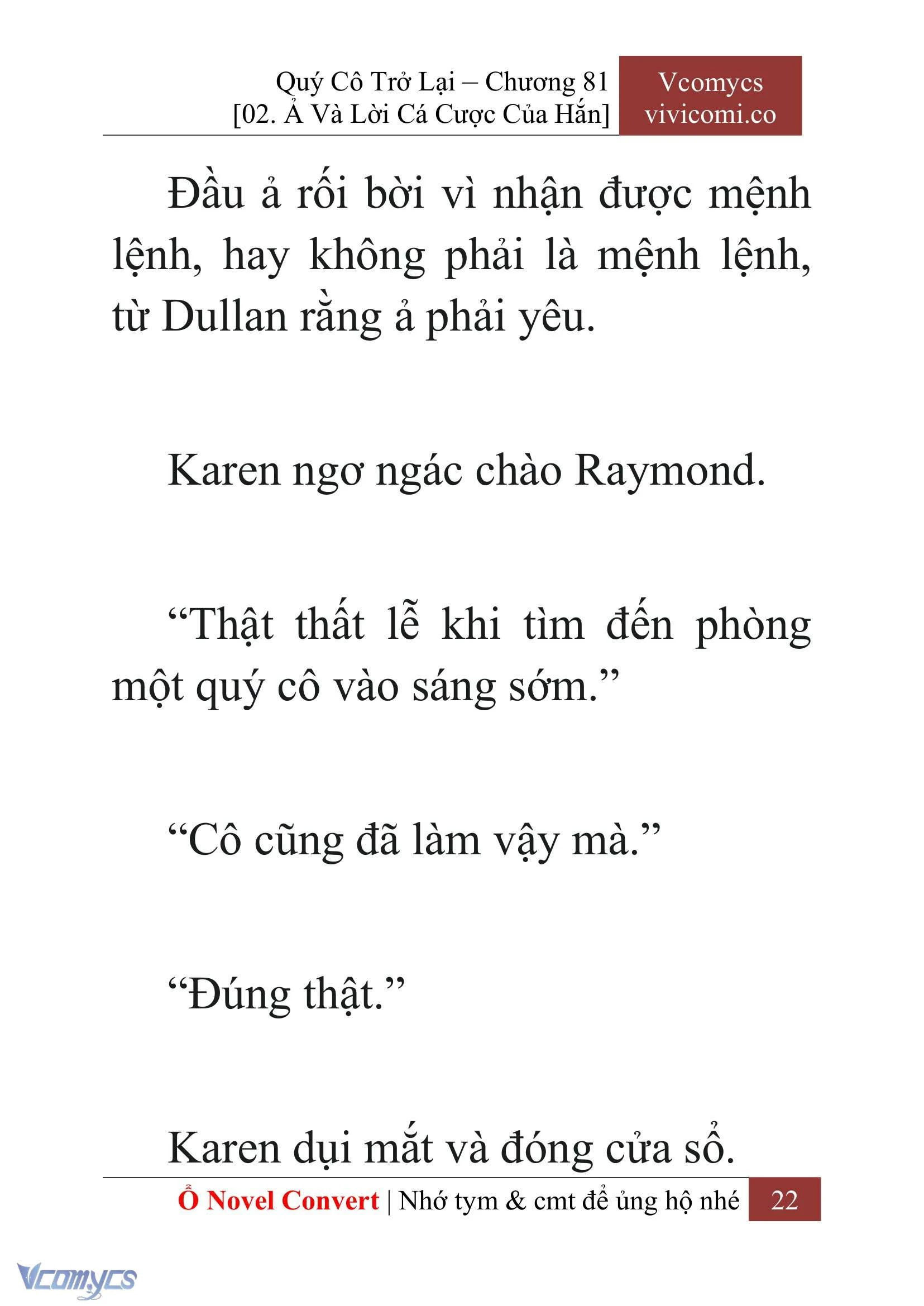 [Novel] Quý Cô Trở Lại Chapter  81 - 24