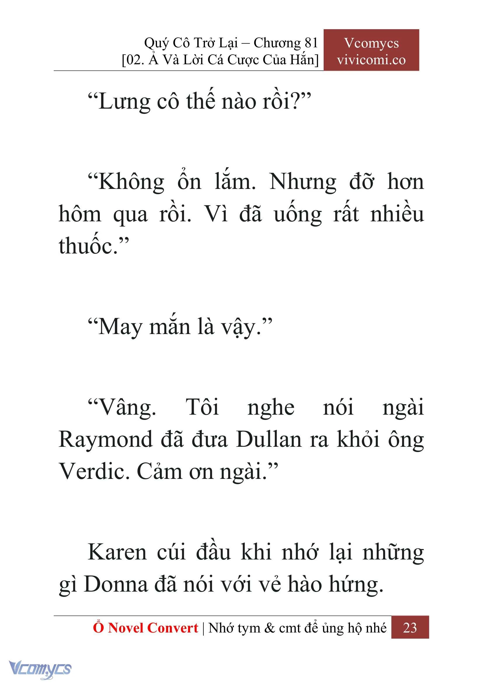 [Novel] Quý Cô Trở Lại Chapter  81 - 25