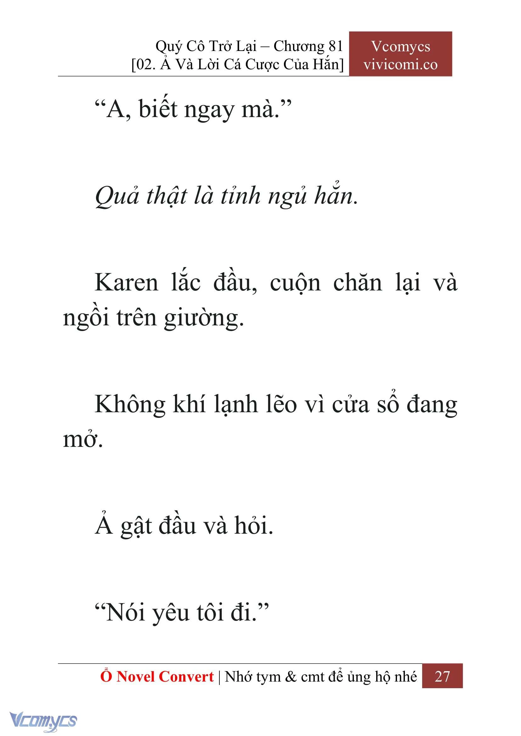 [Novel] Quý Cô Trở Lại Chapter  81 - 29
