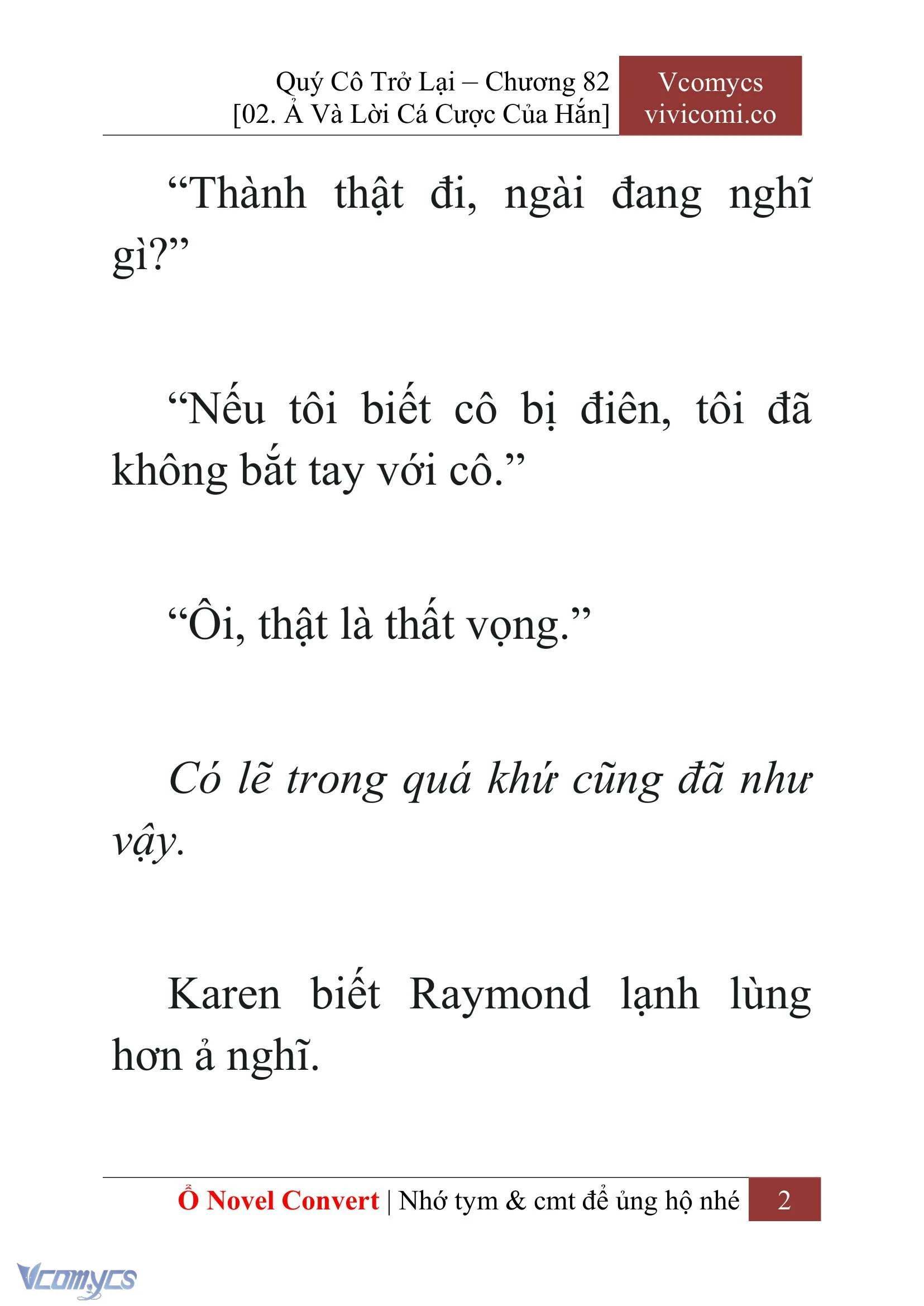 [Novel] Quý Cô Trở Lại Chapter  82 - 4