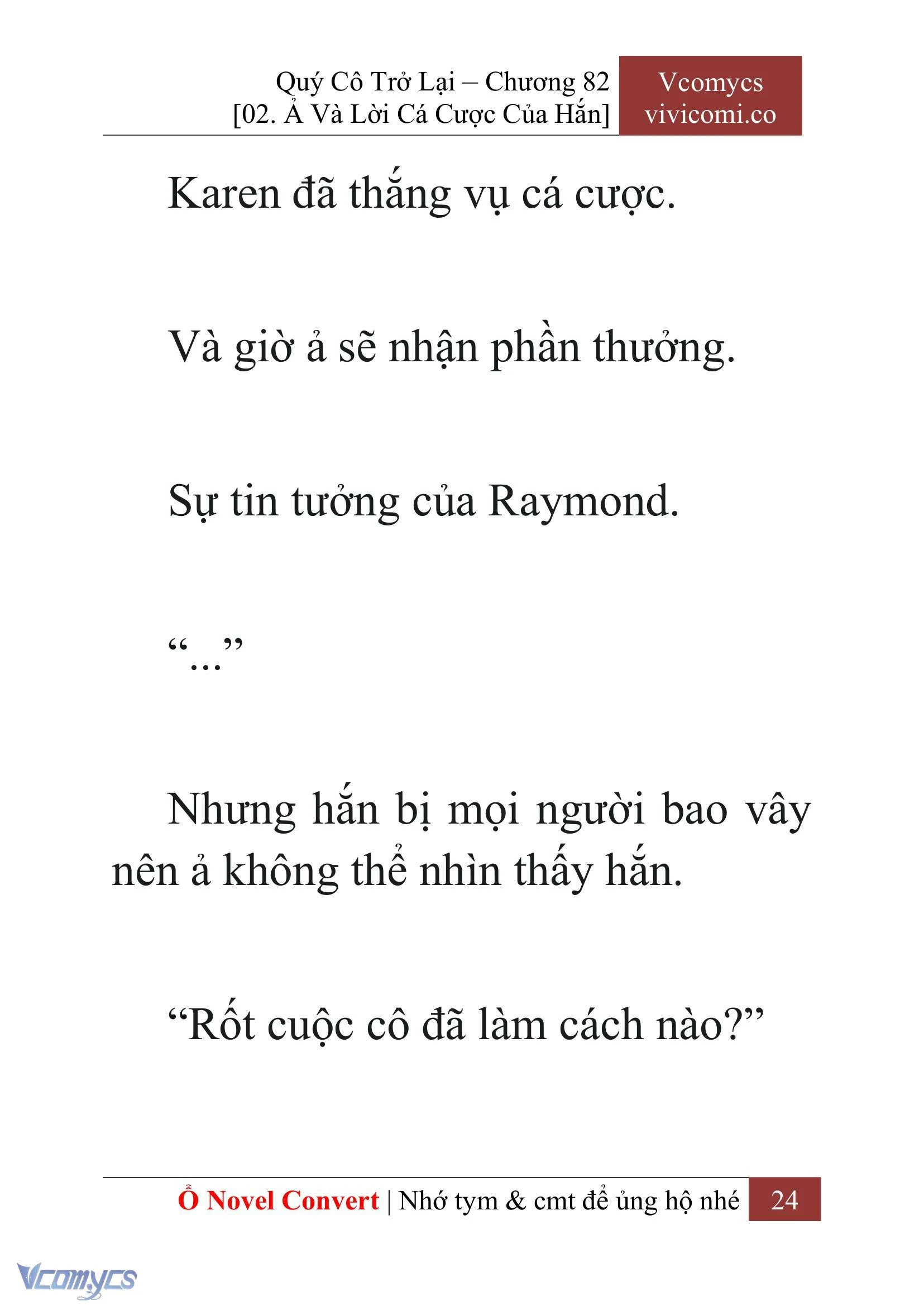 [Novel] Quý Cô Trở Lại Chapter  82 - 26