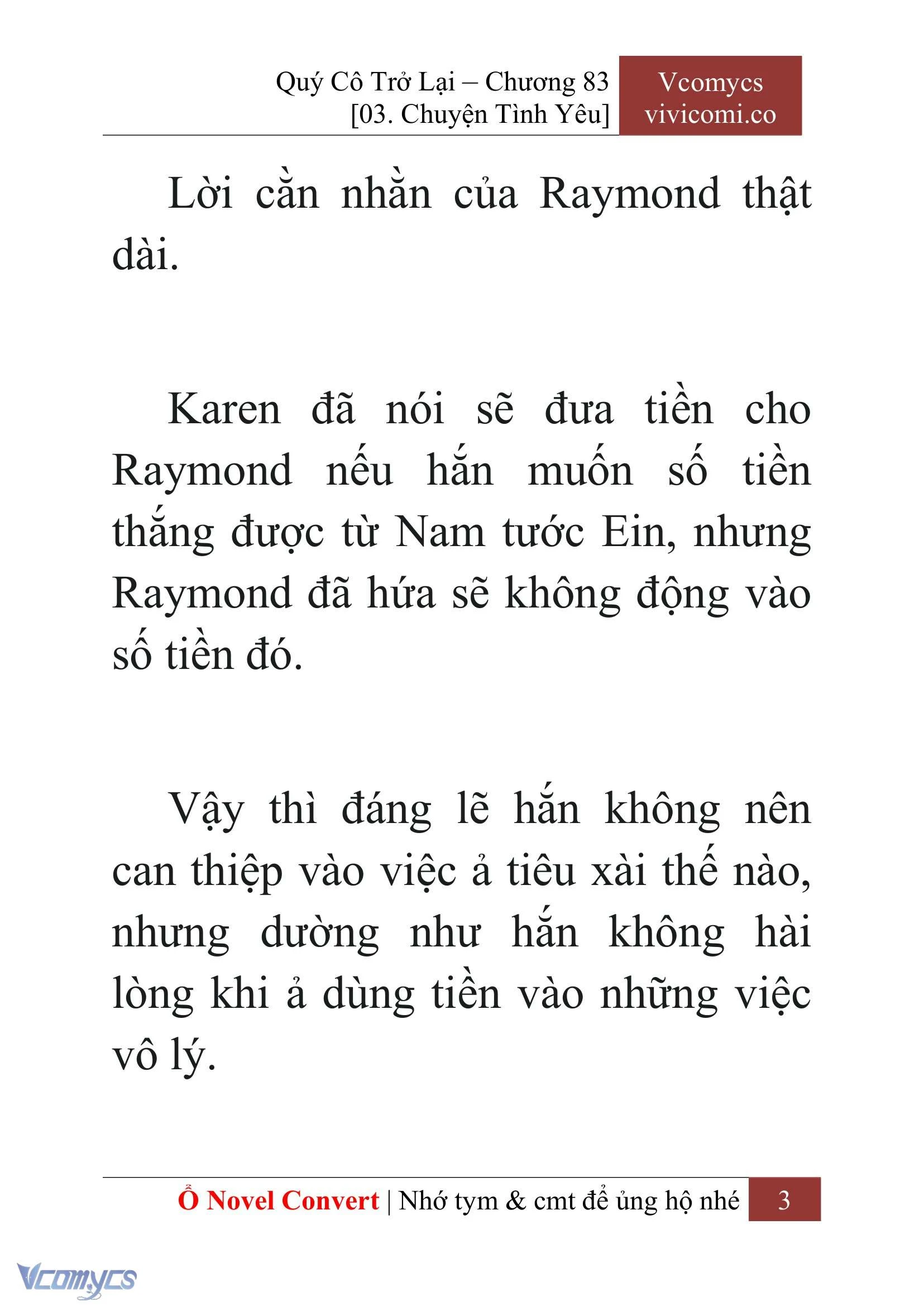 [Novel] Quý Cô Trở Lại Chapter  83 - 5