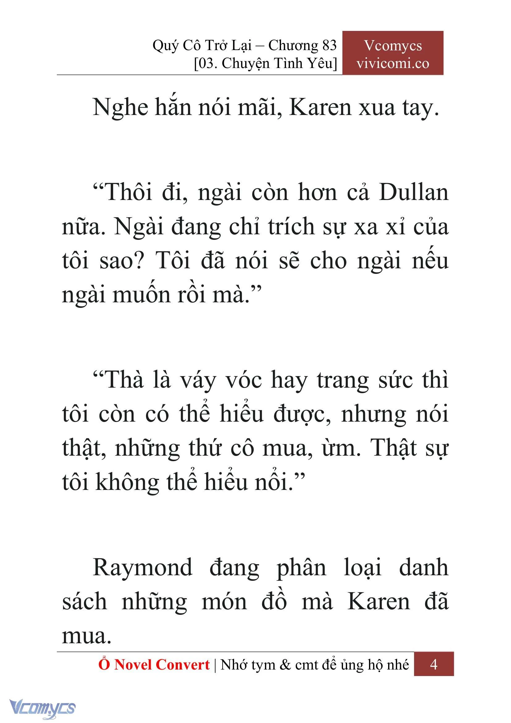 [Novel] Quý Cô Trở Lại Chapter  83 - 6