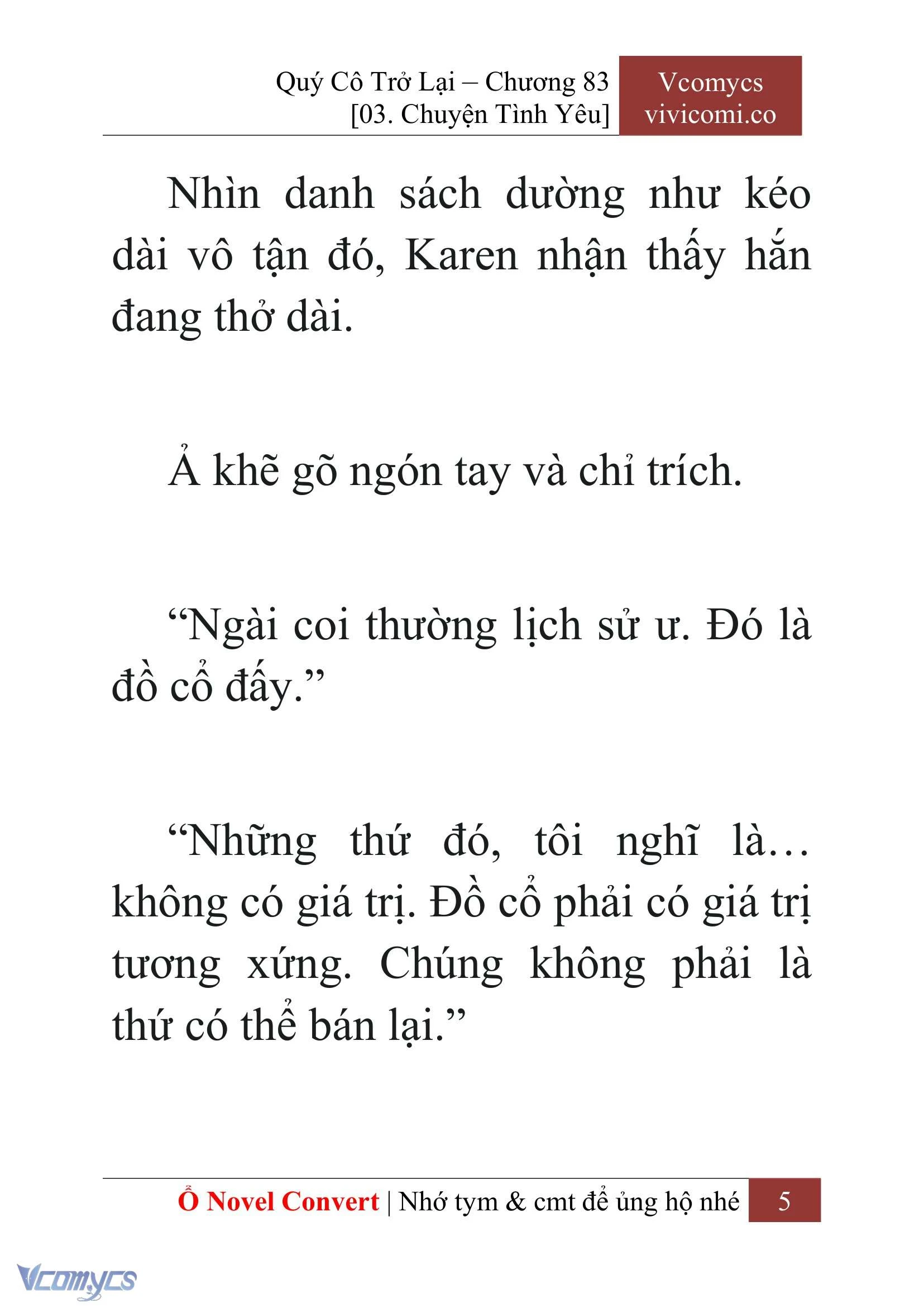 [Novel] Quý Cô Trở Lại Chapter  83 - 7