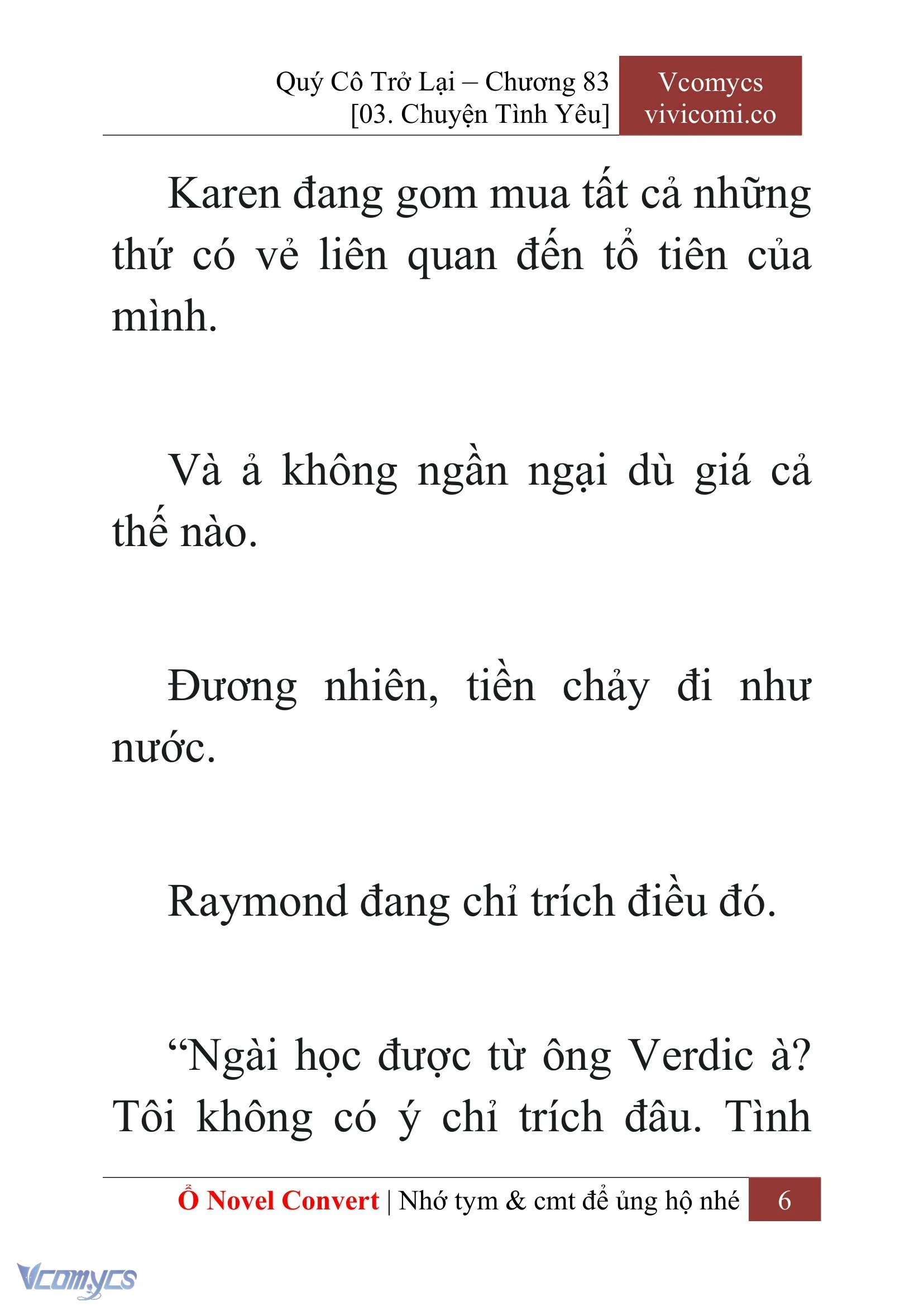 [Novel] Quý Cô Trở Lại Chapter  83 - 8