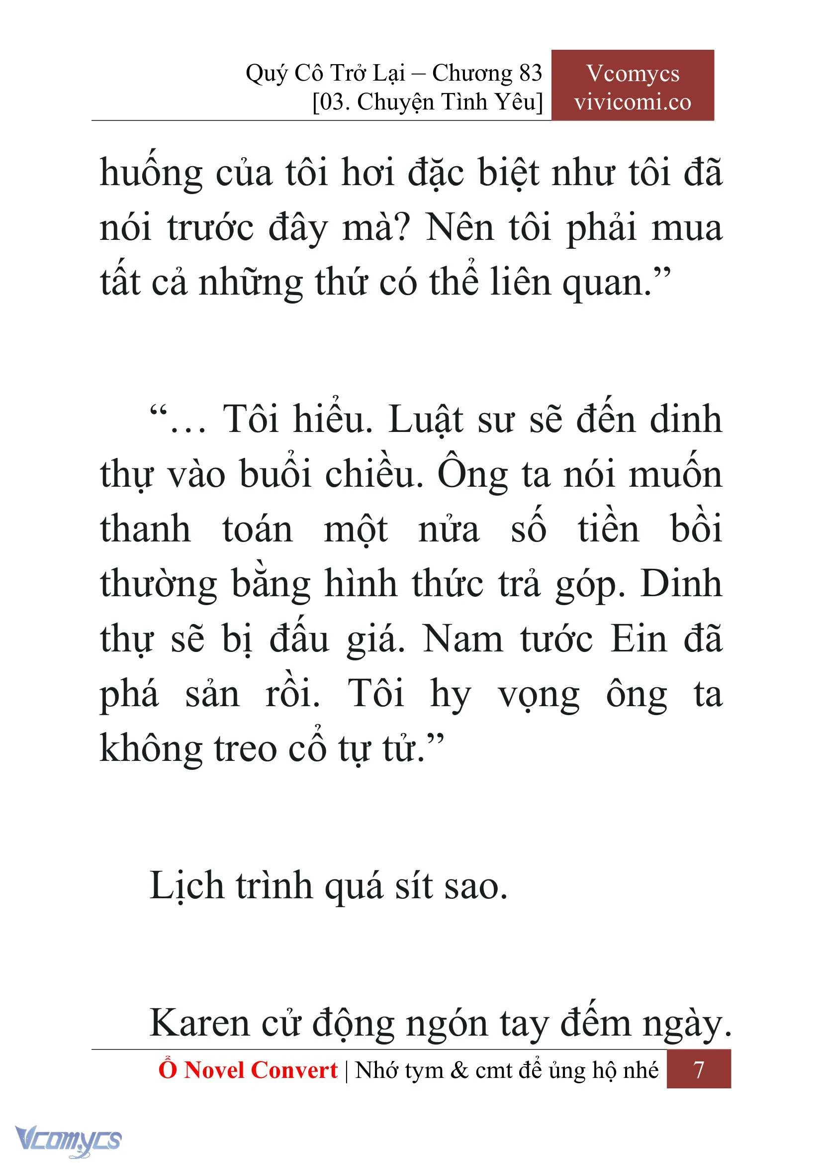 [Novel] Quý Cô Trở Lại Chapter  83 - 9