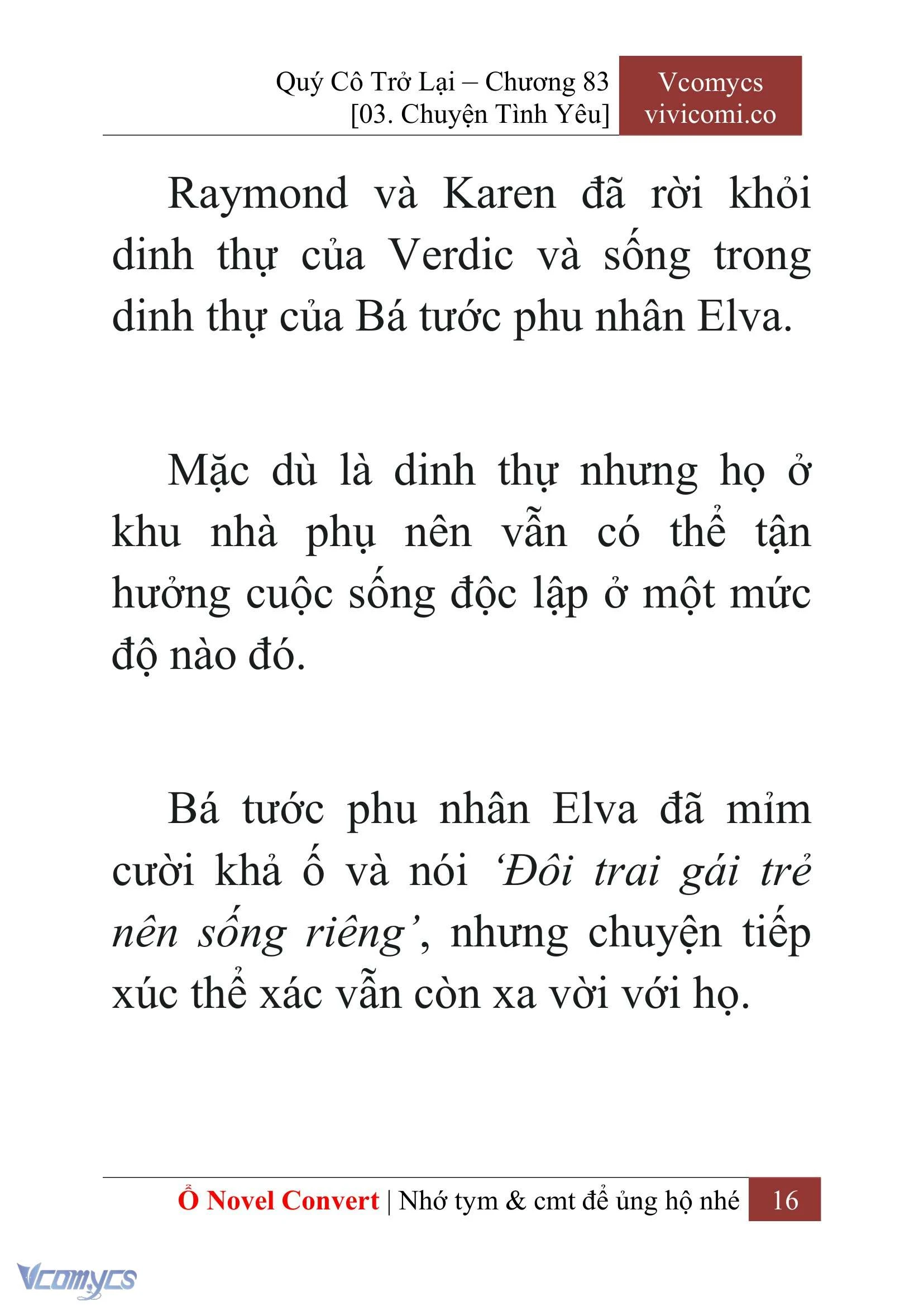 [Novel] Quý Cô Trở Lại Chapter  83 - 18