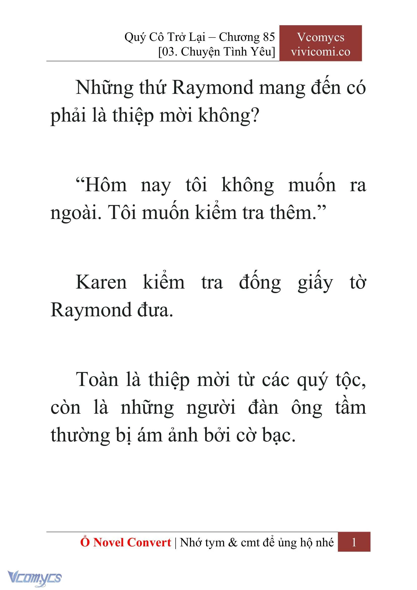 [Novel] Quý Cô Trở Lại Chapter  85 - 3