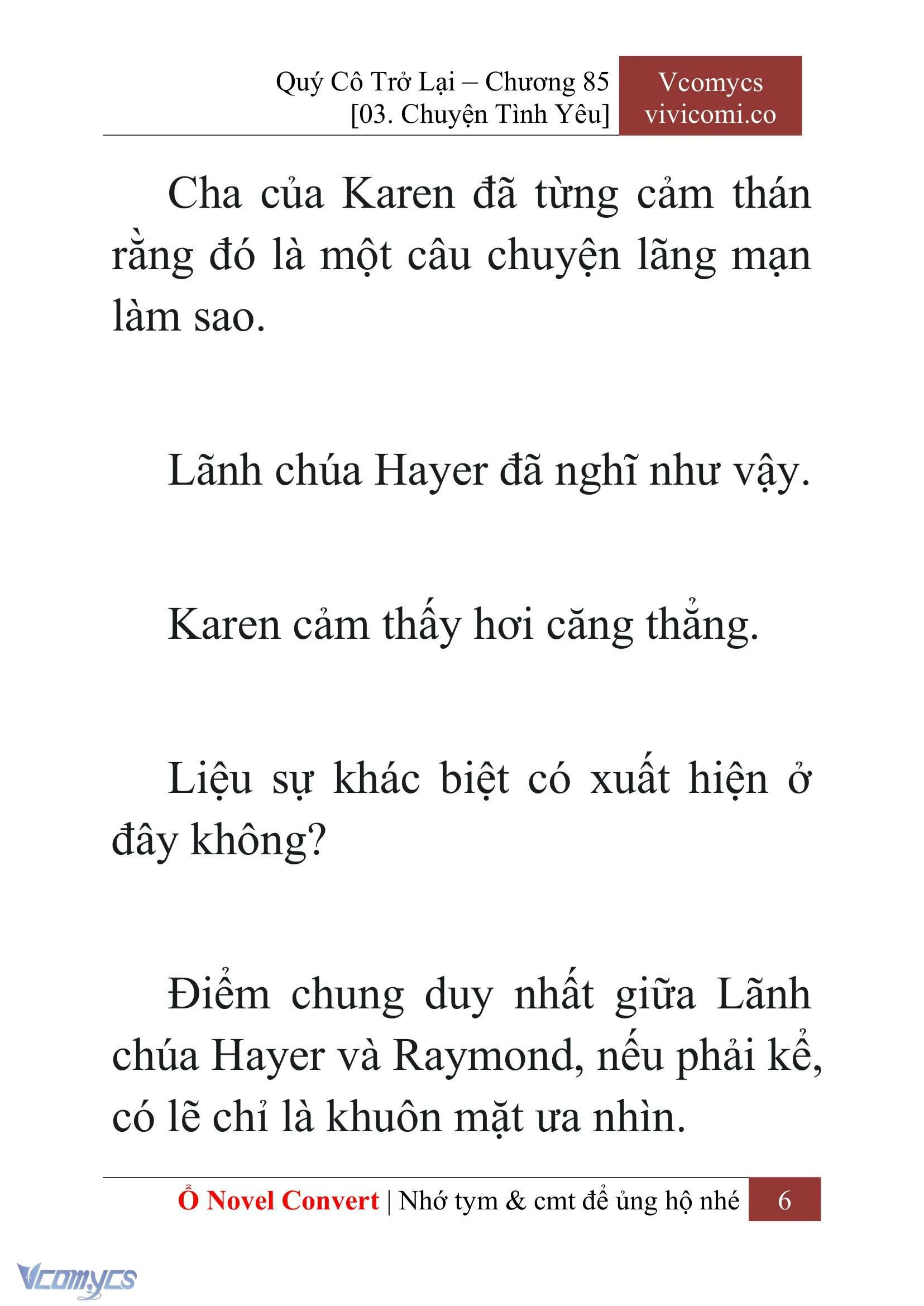 [Novel] Quý Cô Trở Lại Chapter  85 - 8