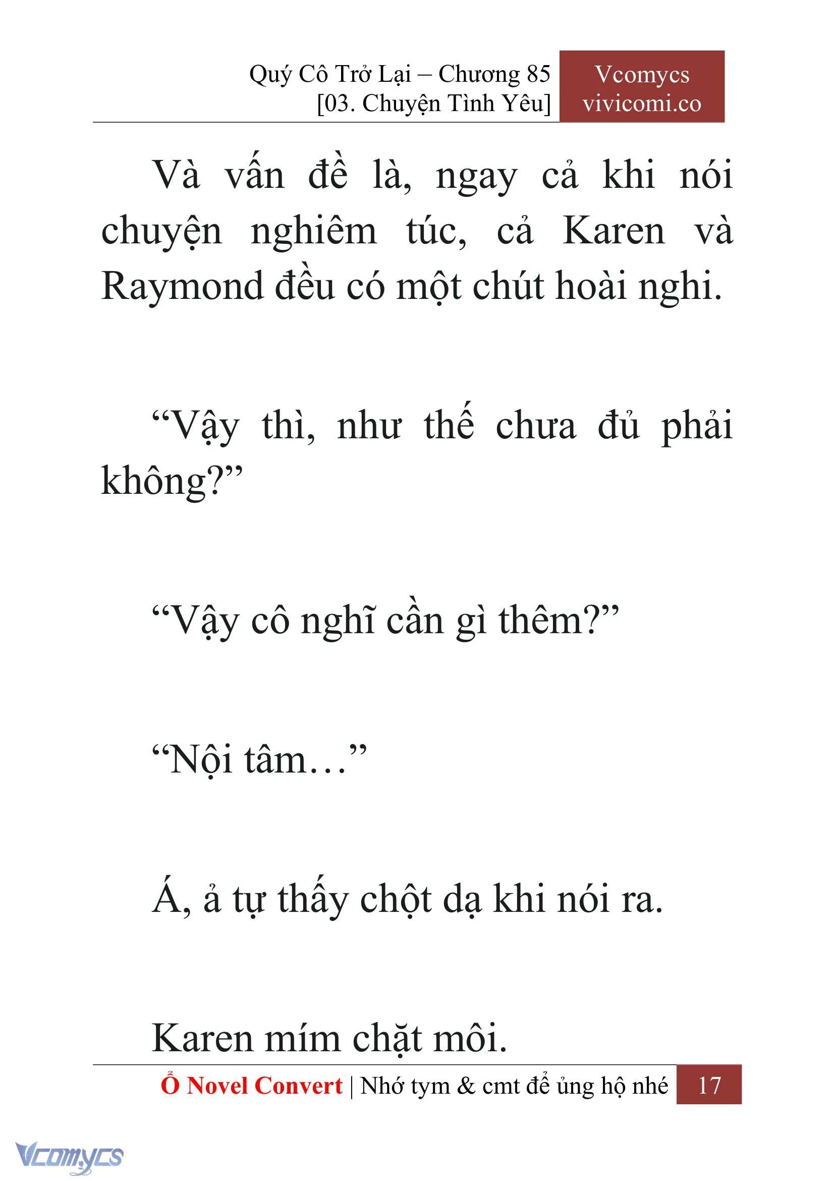 [Novel] Quý Cô Trở Lại Chapter  85 - 19