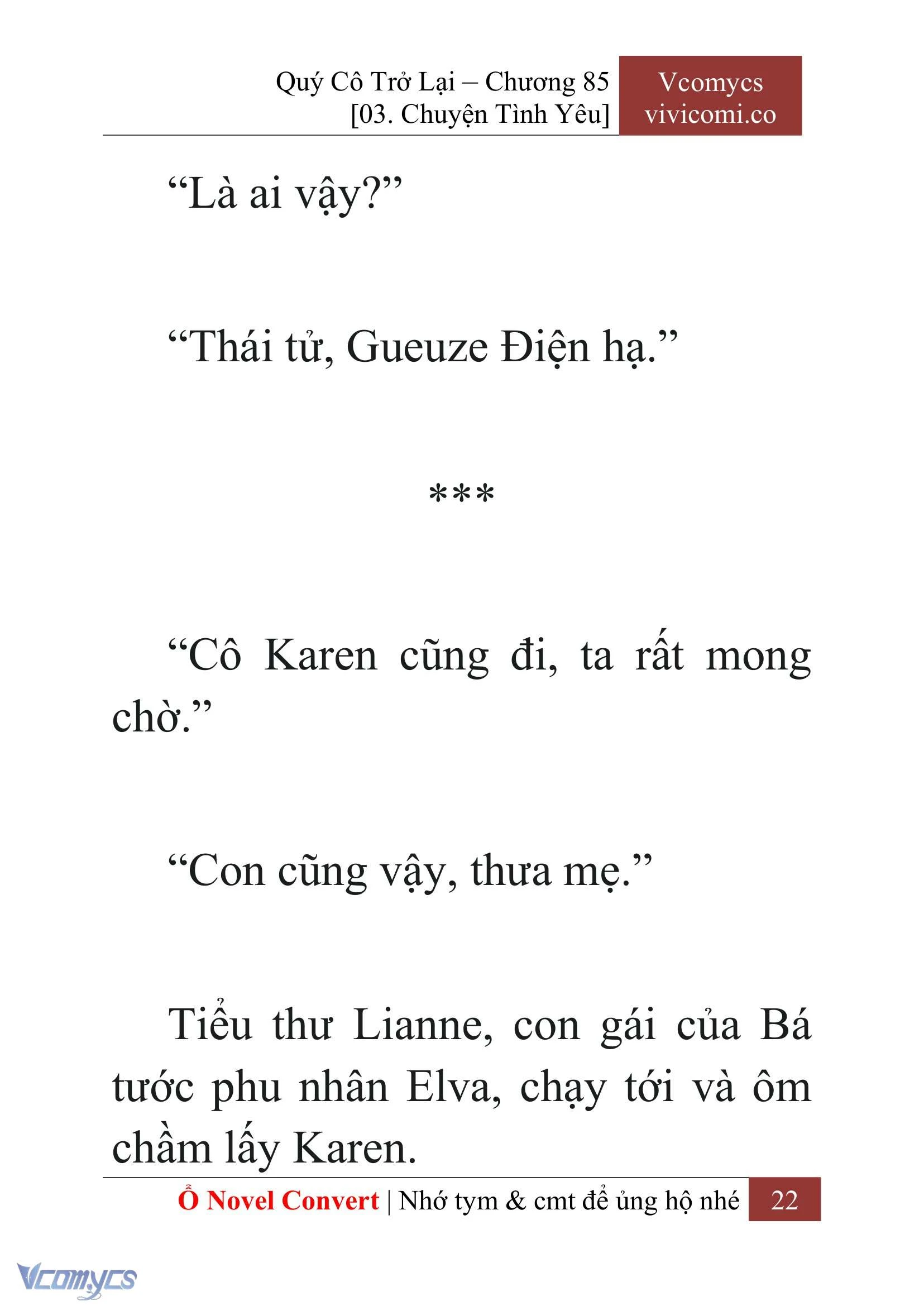 [Novel] Quý Cô Trở Lại Chapter  85 - 24