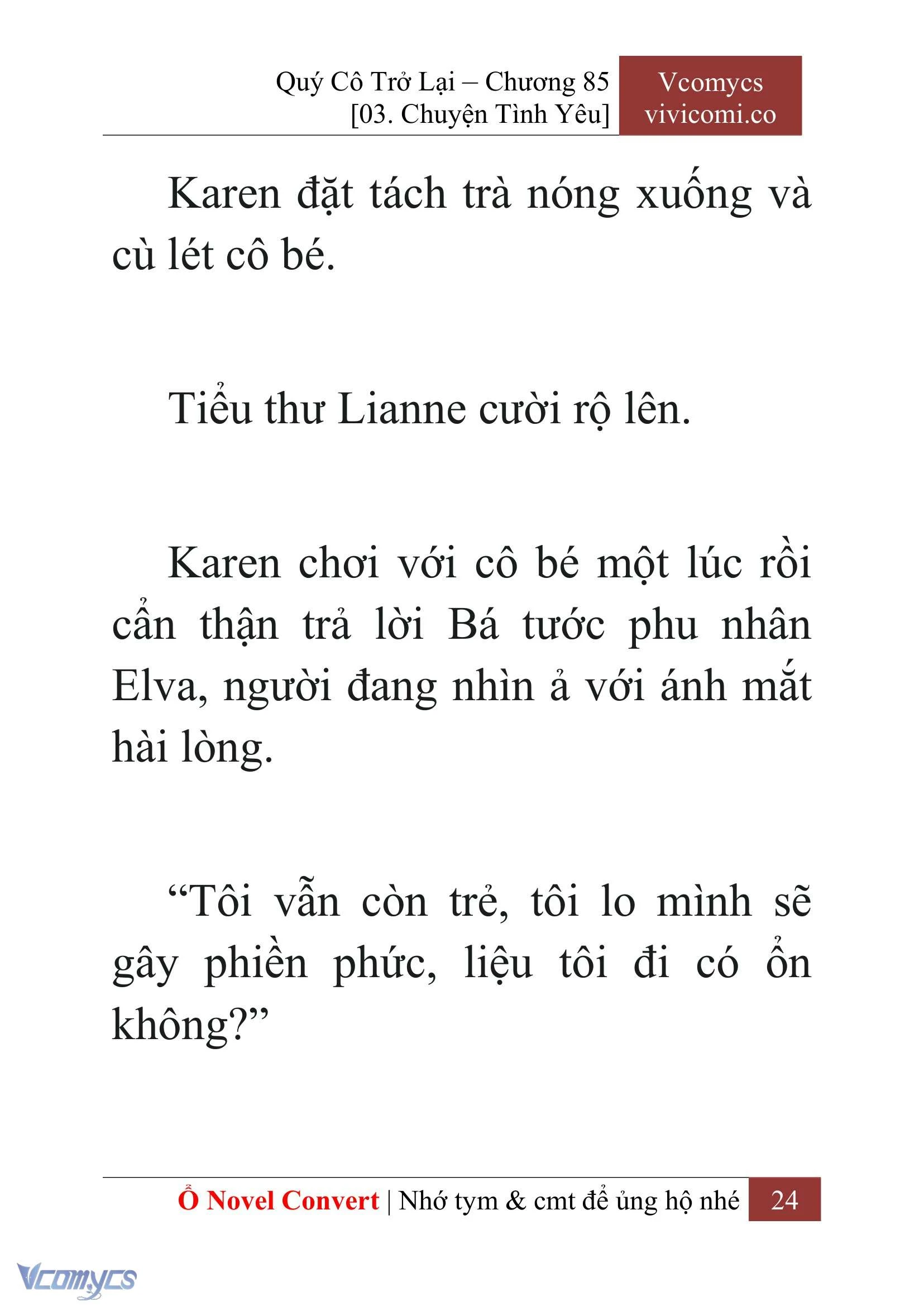 [Novel] Quý Cô Trở Lại Chapter  85 - 26