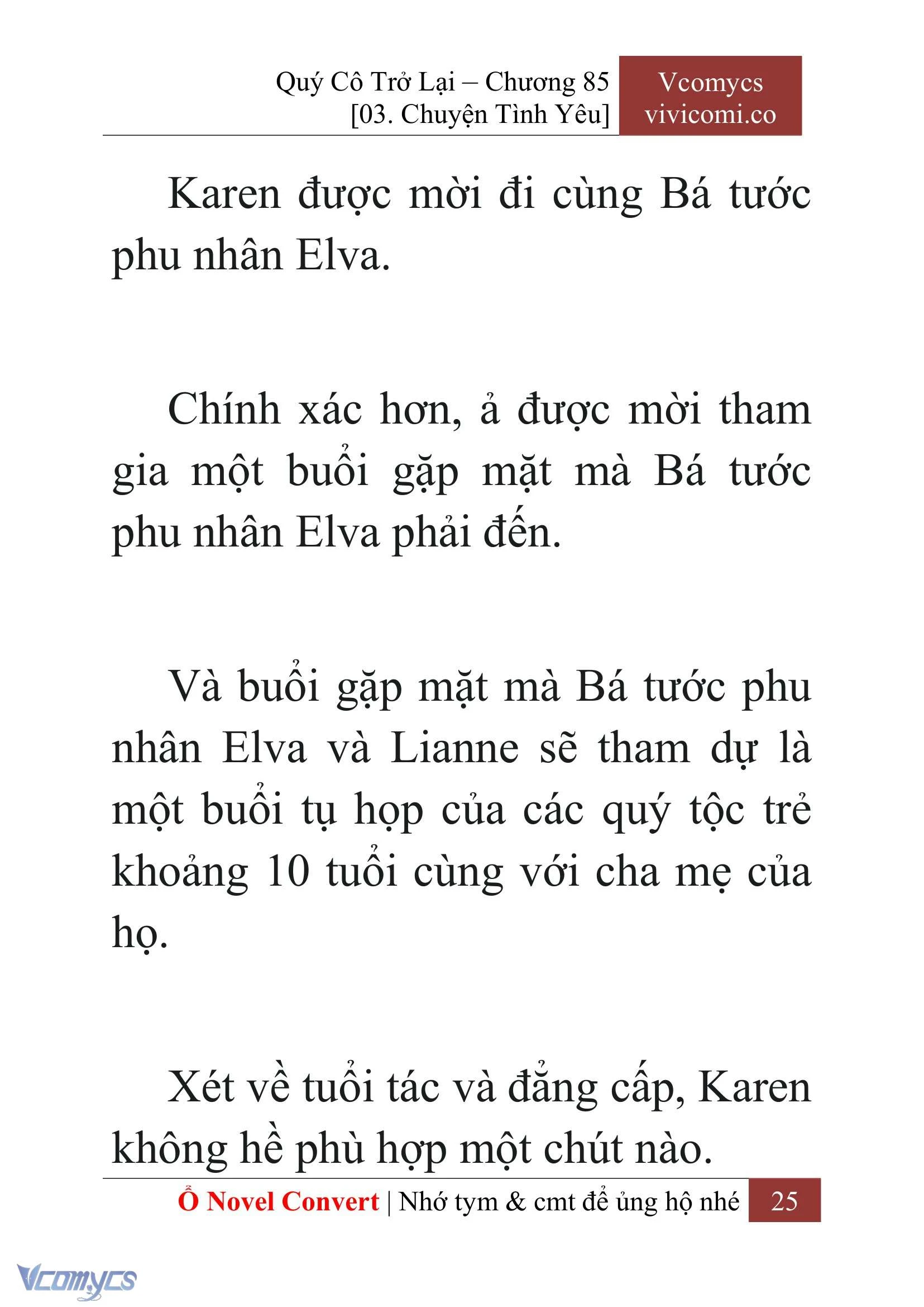 [Novel] Quý Cô Trở Lại Chapter  85 - 27