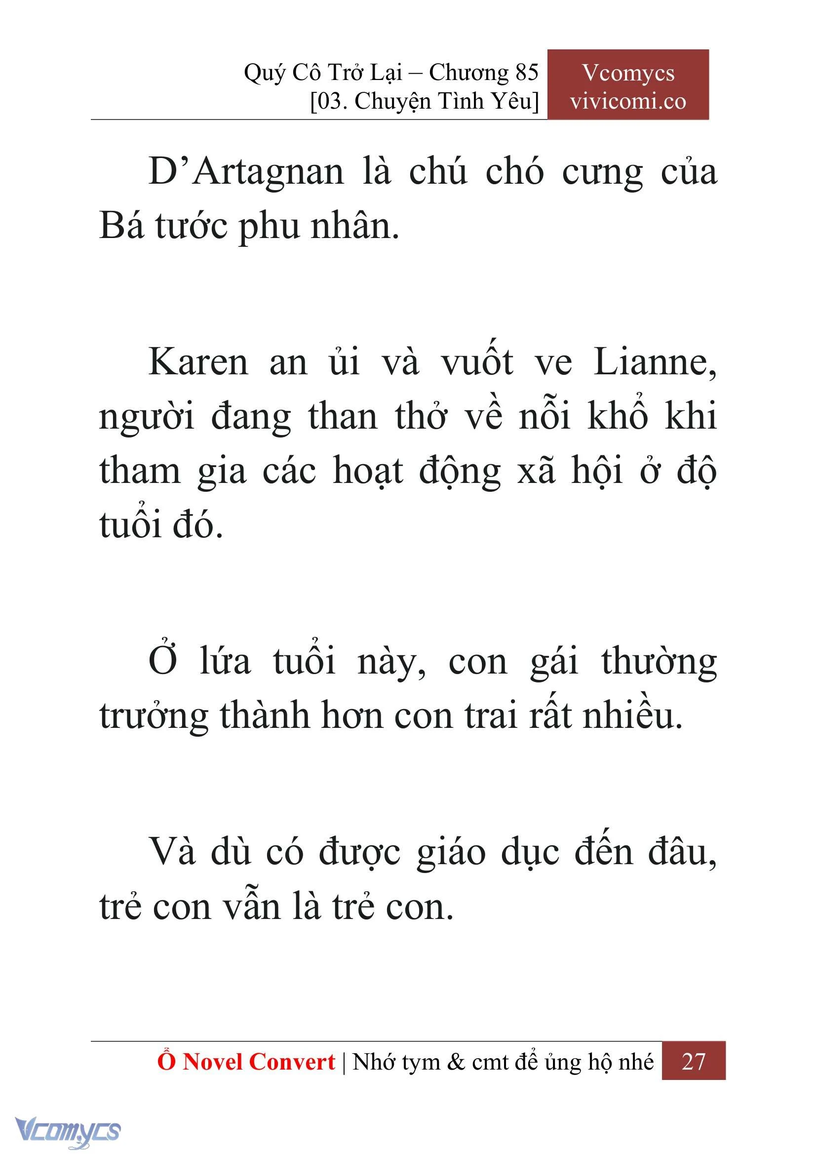 [Novel] Quý Cô Trở Lại Chapter  85 - 29