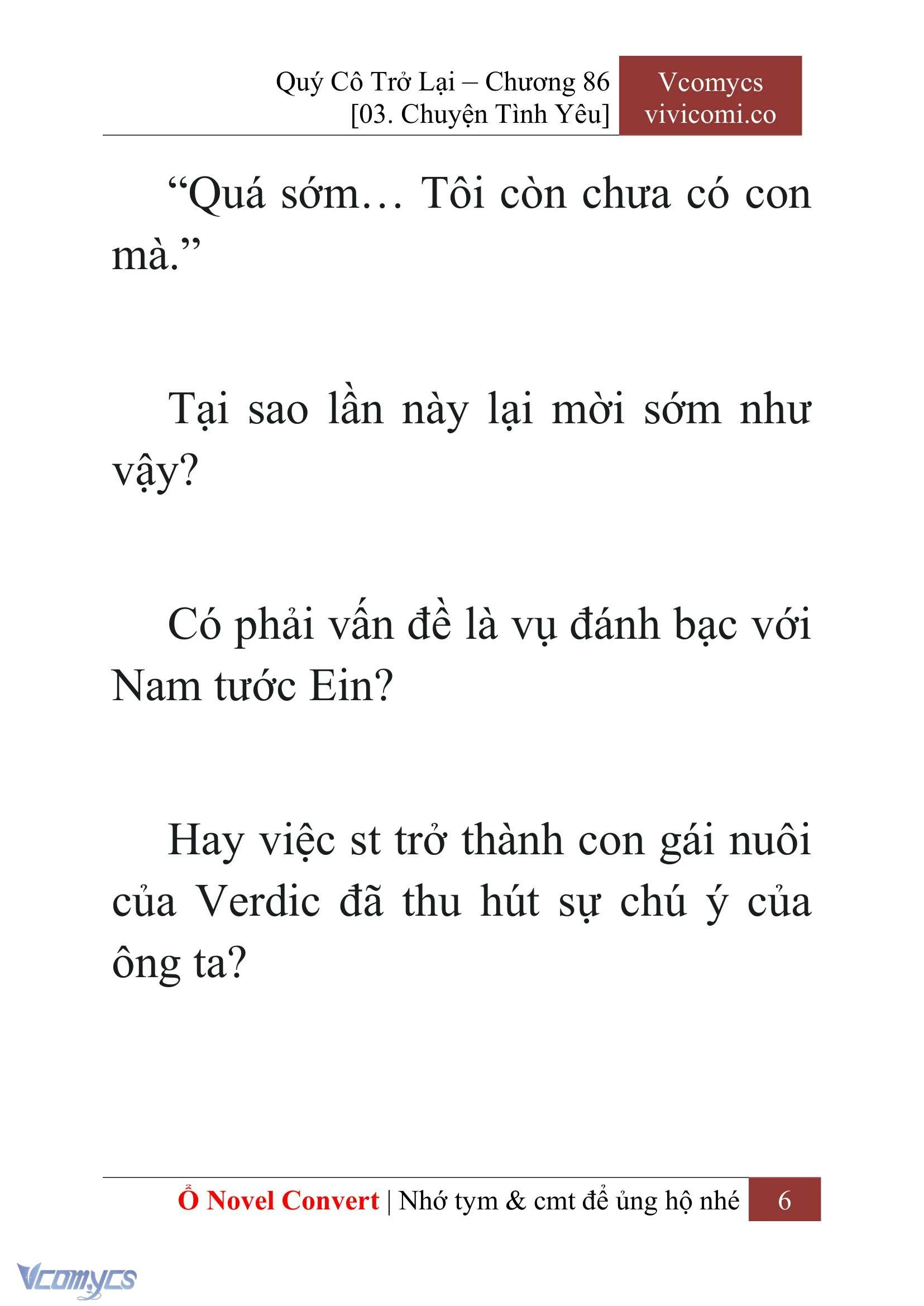 [Novel] Quý Cô Trở Lại Chapter  86 - 8